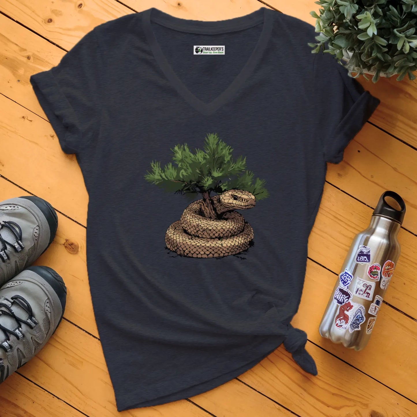 Snake Tree Hugger V-Neck T-Shirt