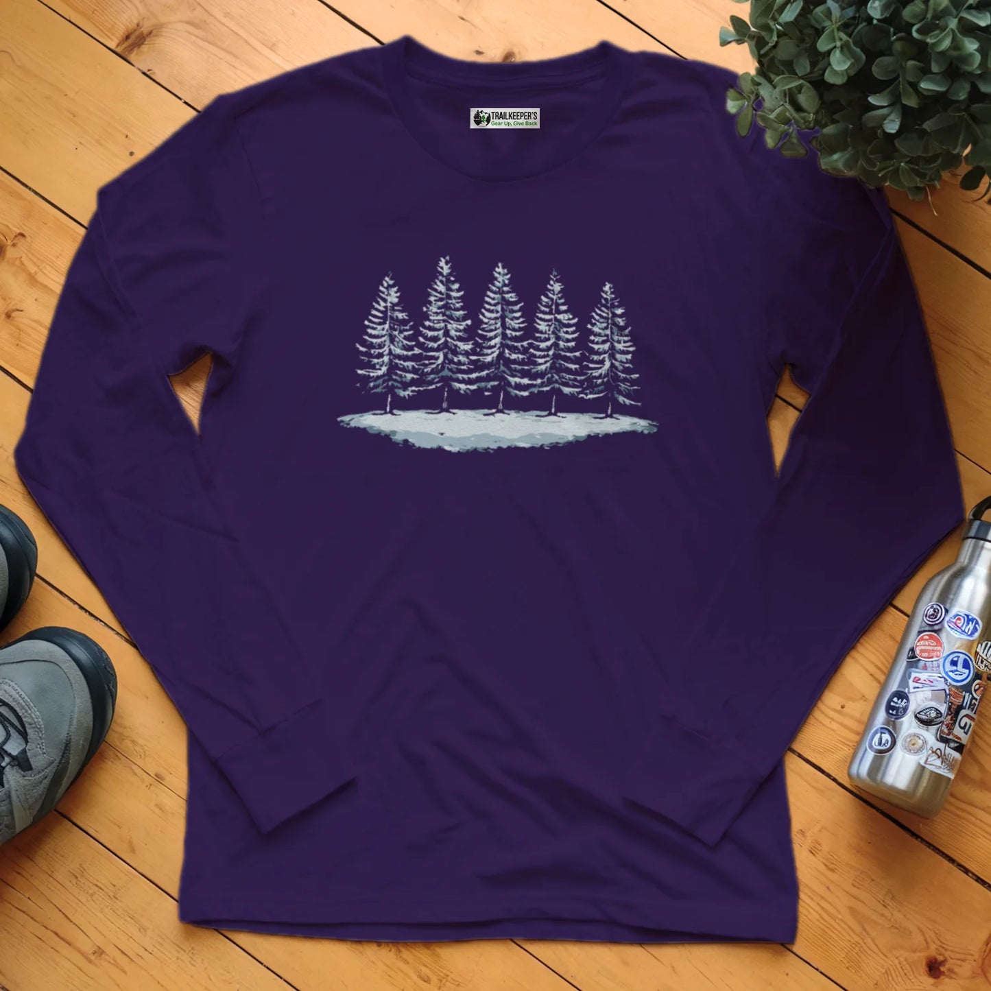 Snow Covered Treeline Long Sleeve T-Shirt