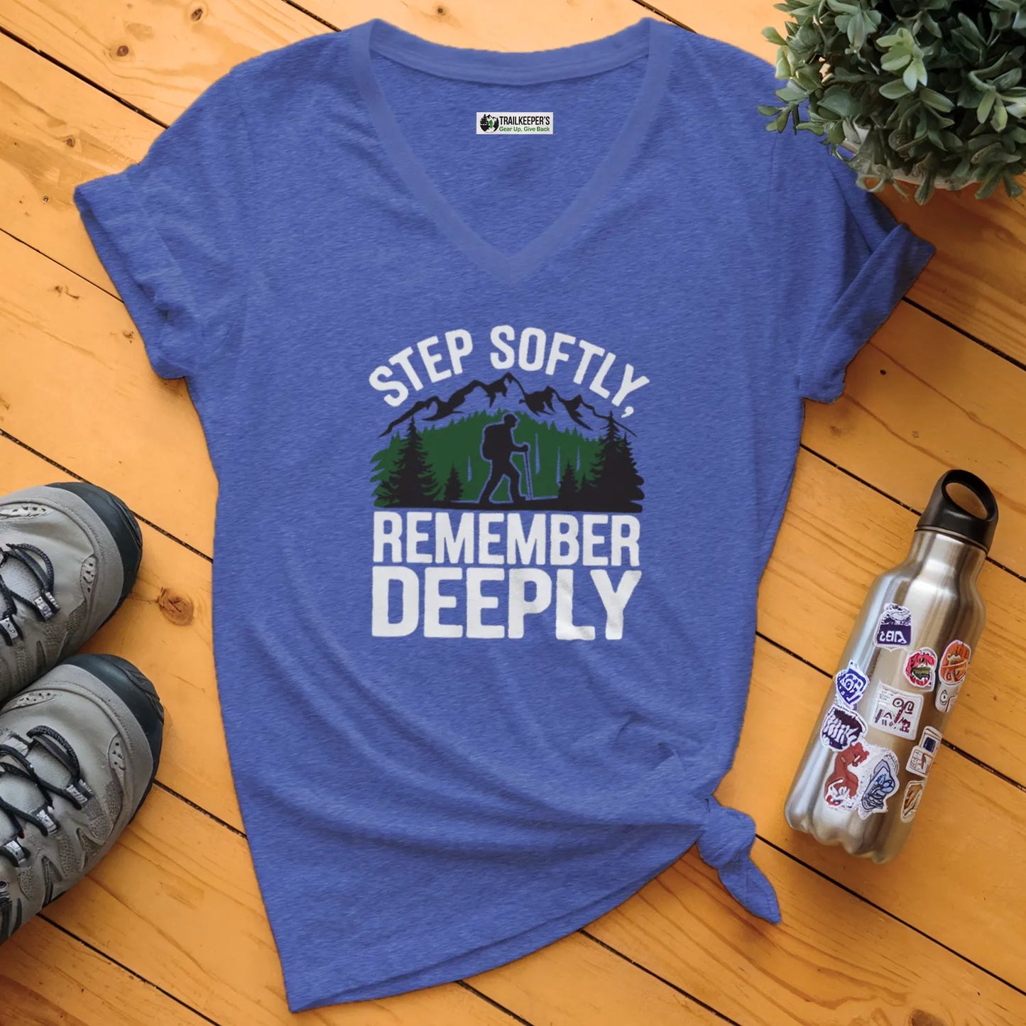 Step Softly, Remember Deeply V-Neck T-Shirt