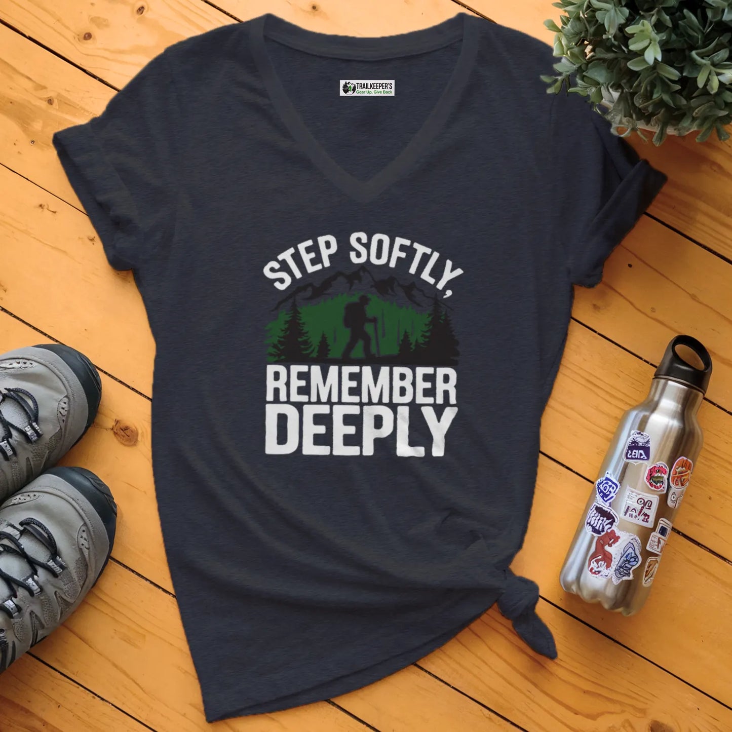Step Softly, Remember Deeply V-Neck T-Shirt