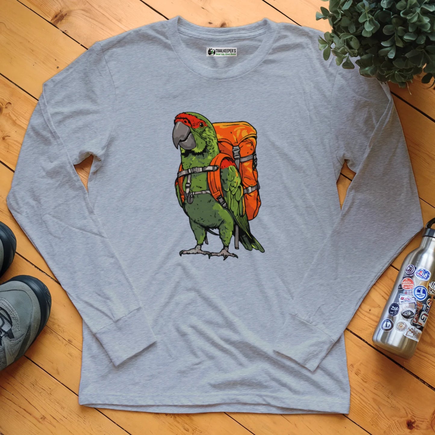 Thick-billed Parrot Backpacker Long Sleeve T-Shirt