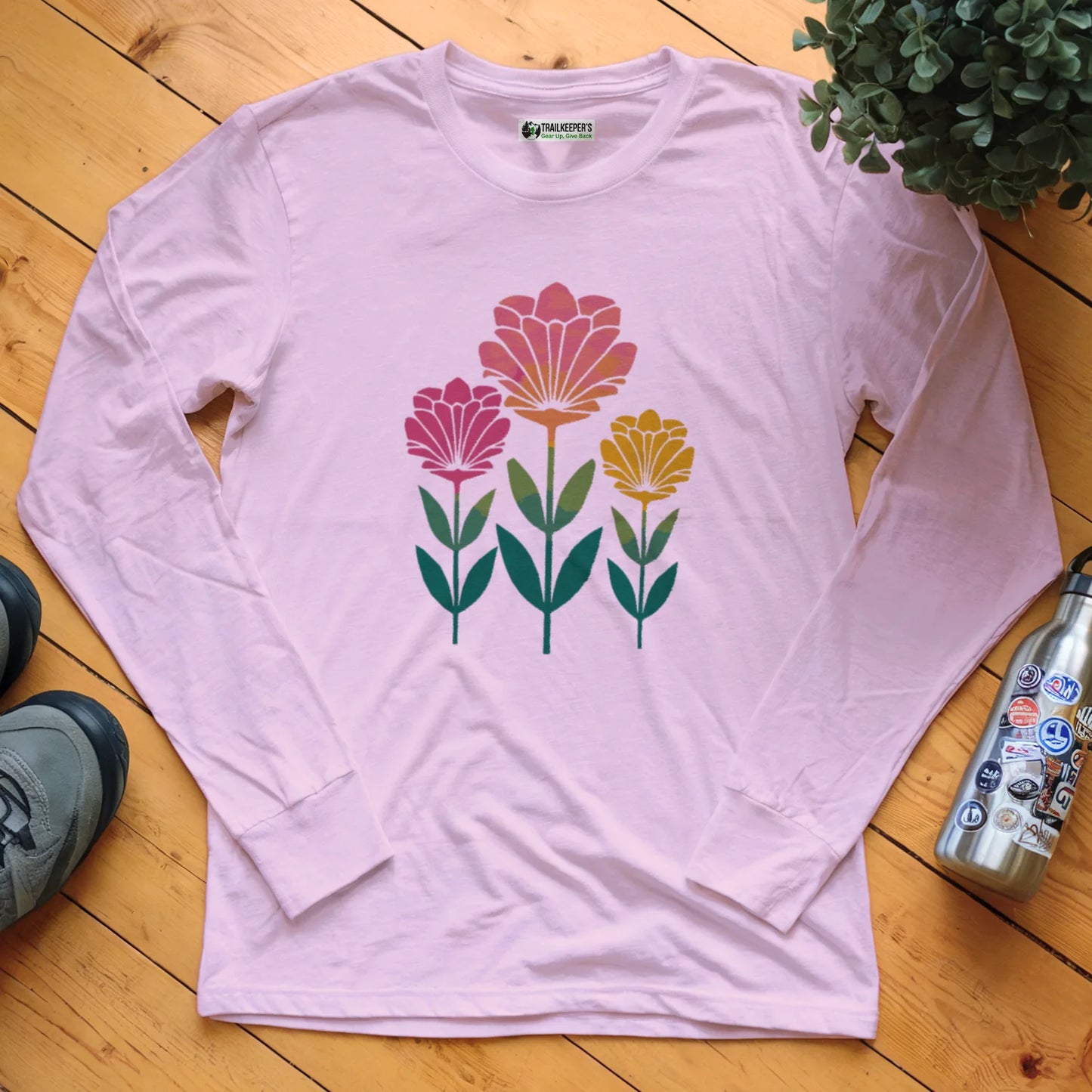 Three Flowers Long Sleeve T-Shirt