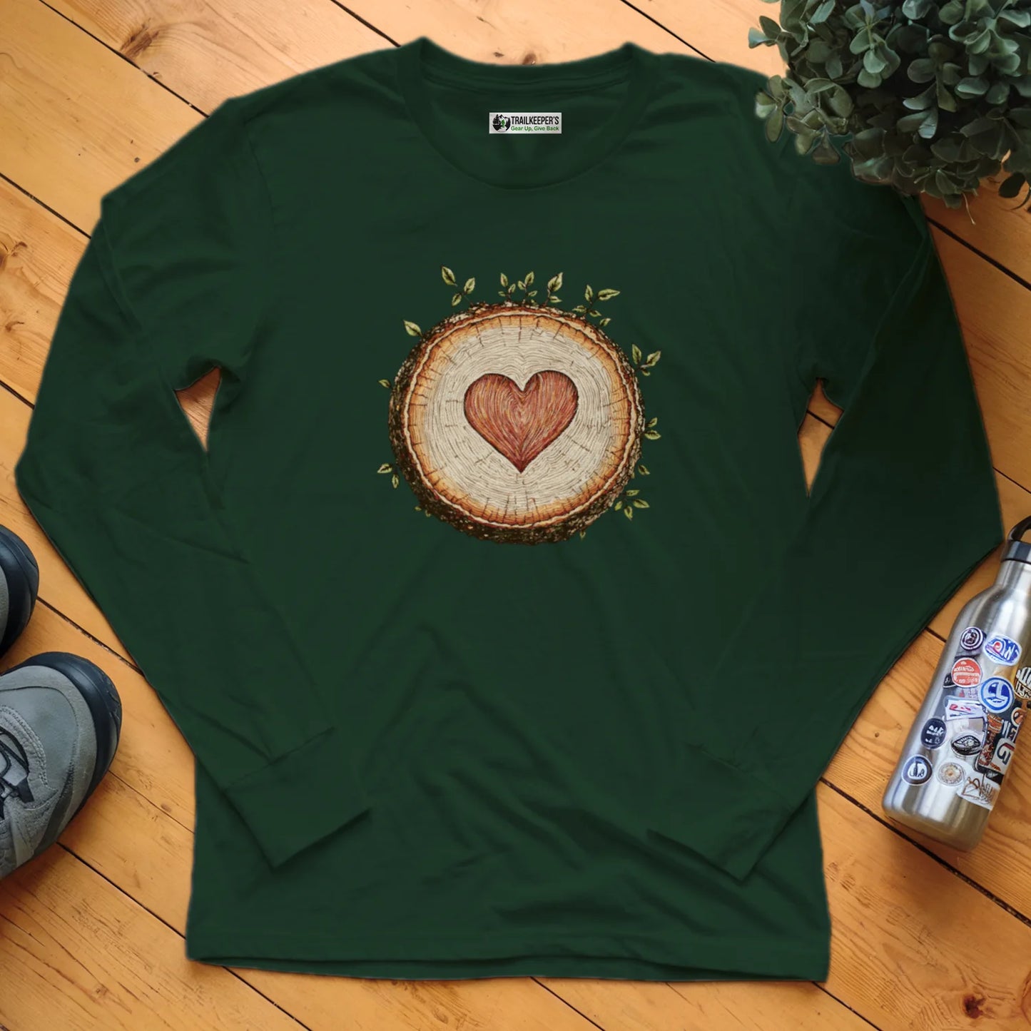 Tree Heart Wood Long Sleeve T-Shirt