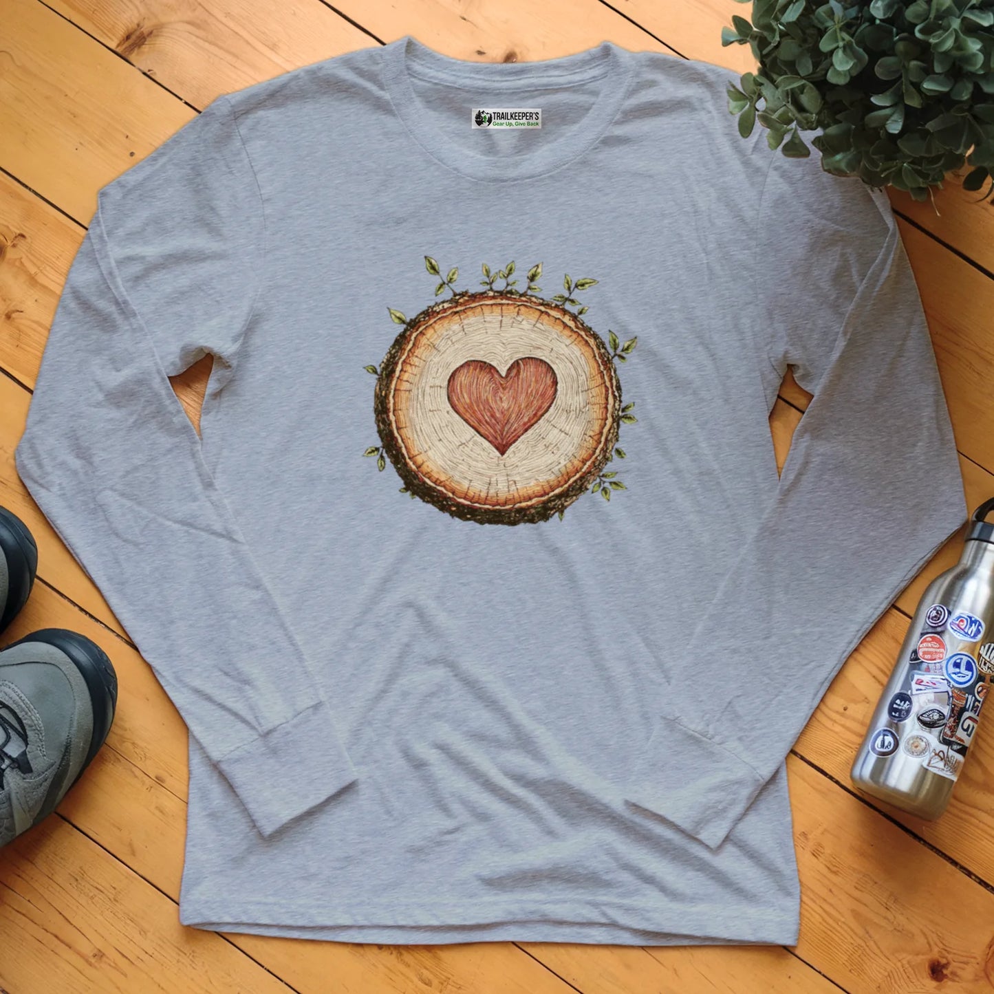 Tree Heart Wood Long Sleeve T-Shirt