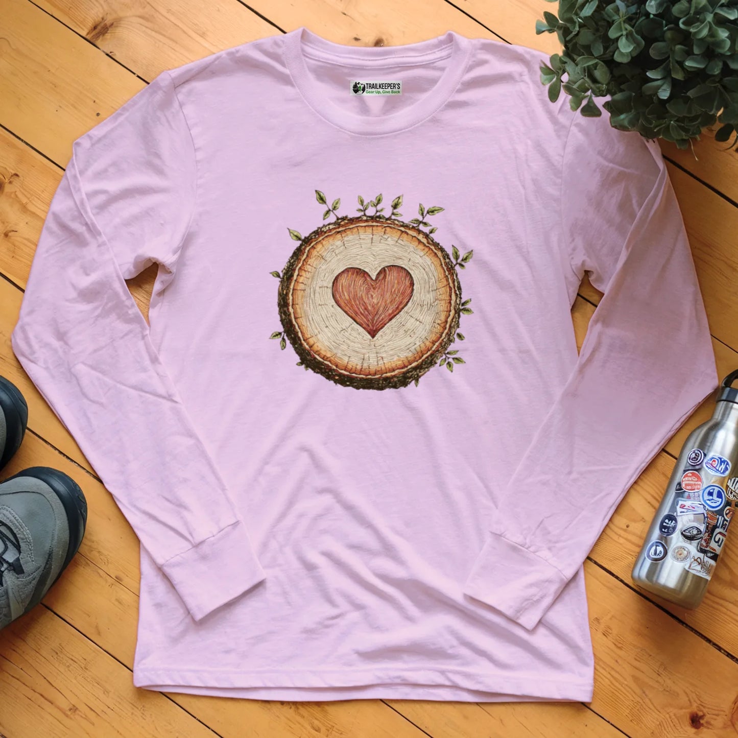 Tree Heart Wood Long Sleeve T-Shirt