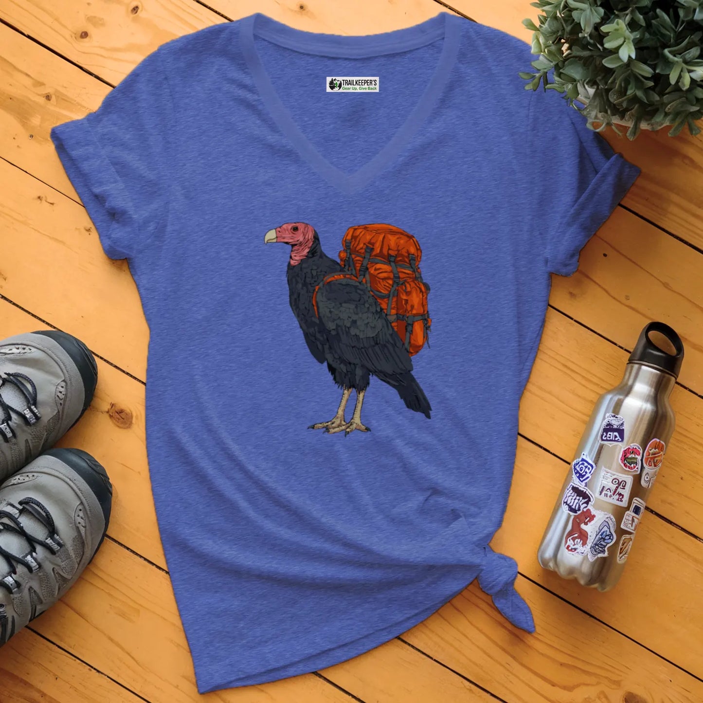 Turkey Vulture Backpacker V-Neck T-Shirt