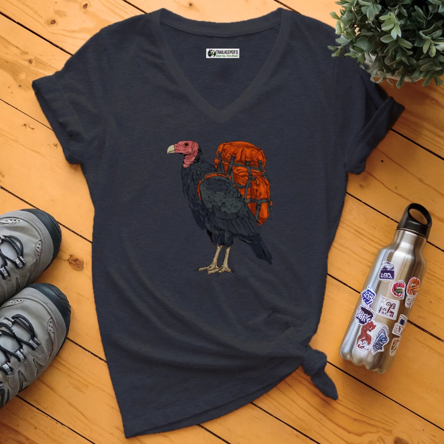 Turkey Vulture Backpacker V-Neck T-Shirt