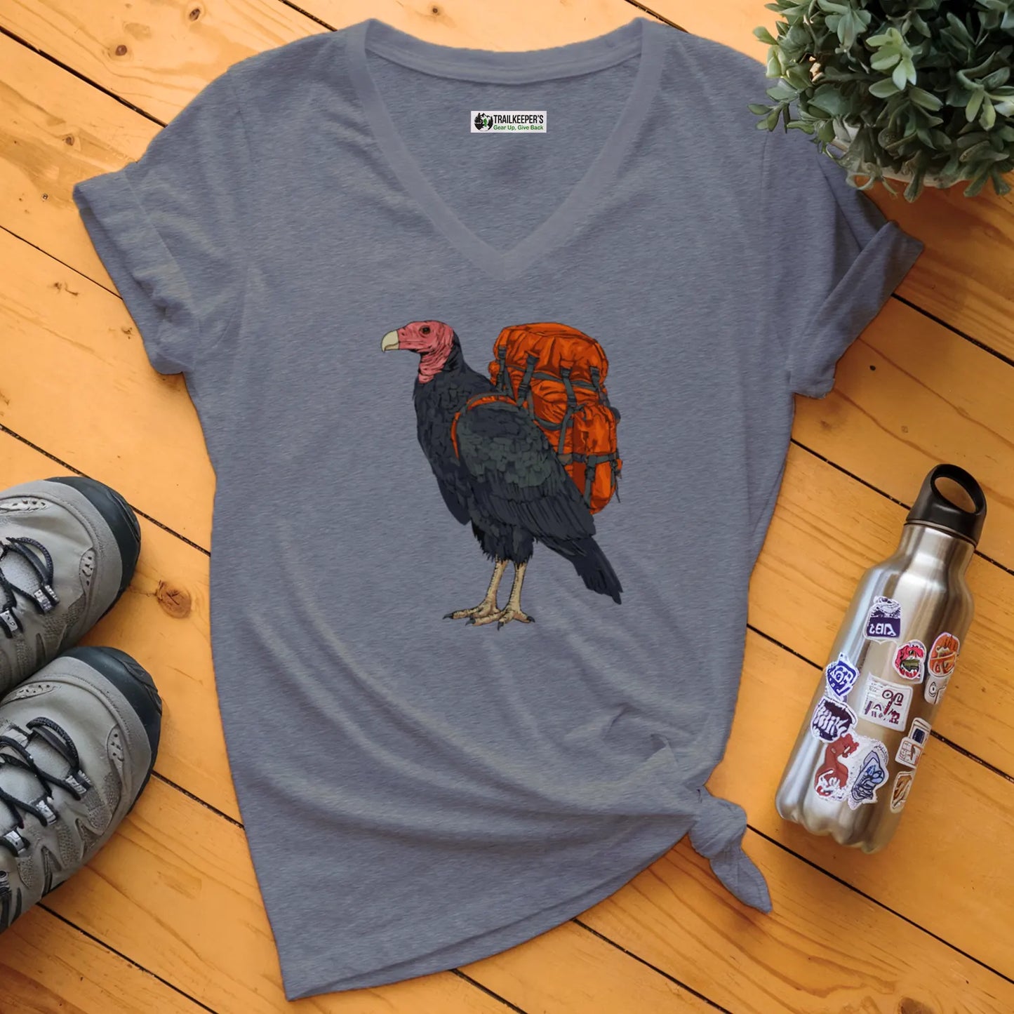 Turkey Vulture Backpacker V-Neck T-Shirt