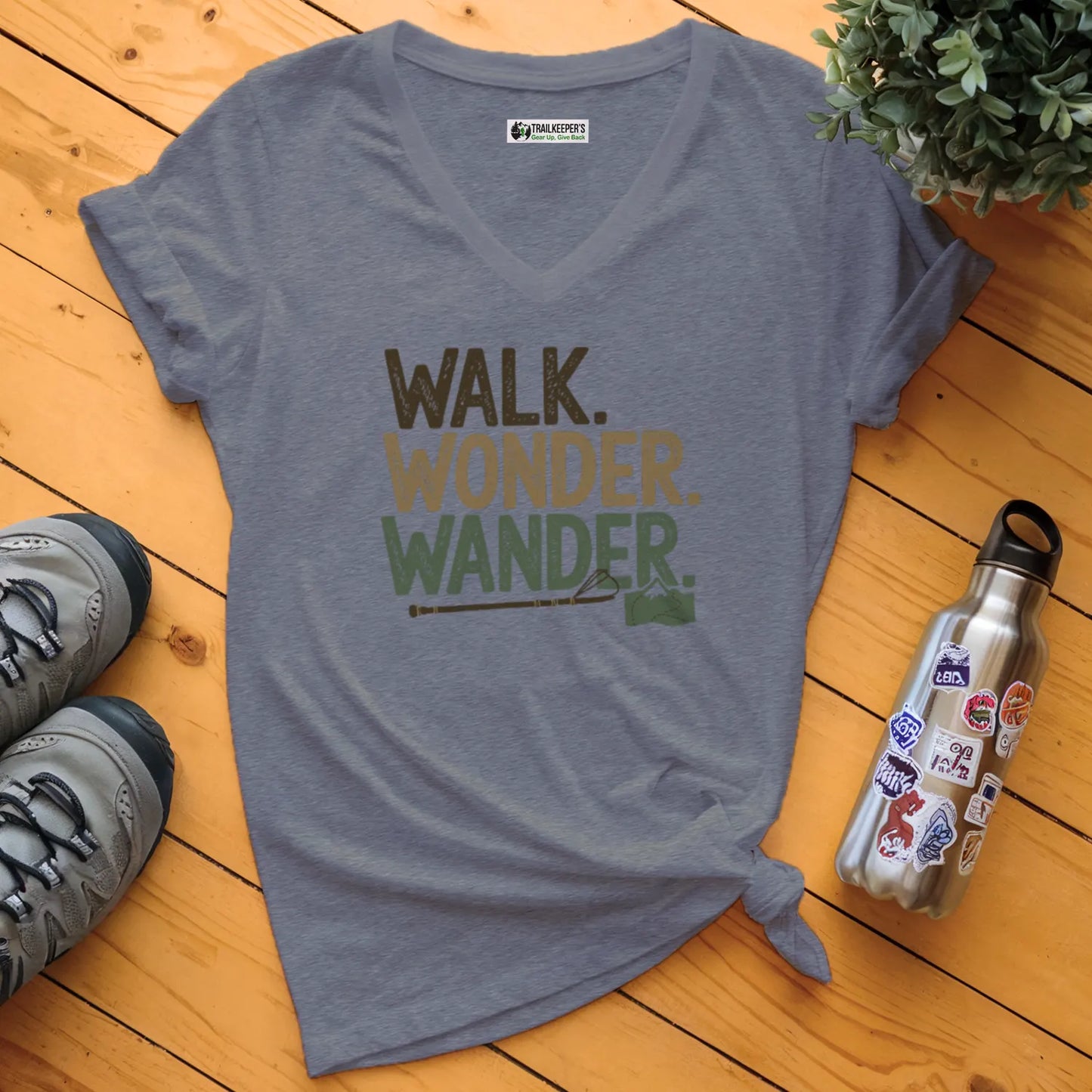 Walk, Wonder, Wander V-Neck T-Shirt