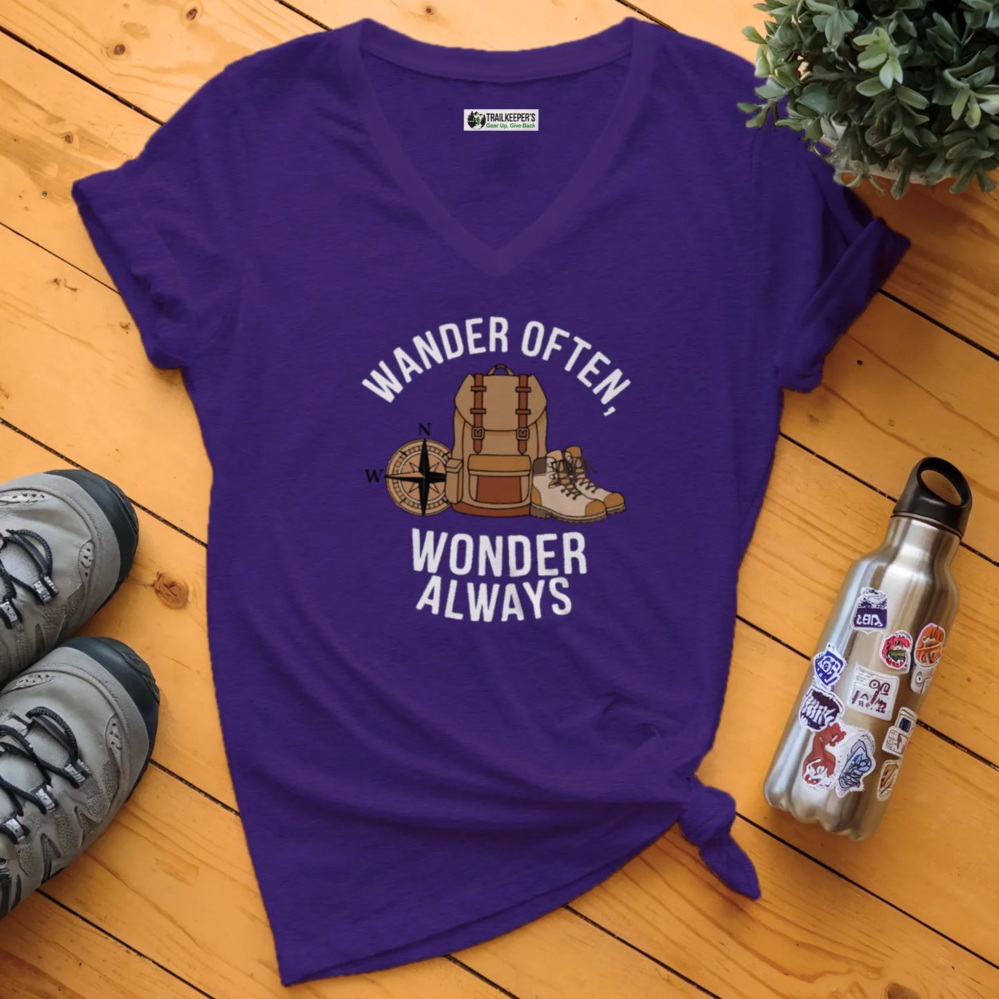 Wander Often, Wonder Always V-Neck T-Shirt