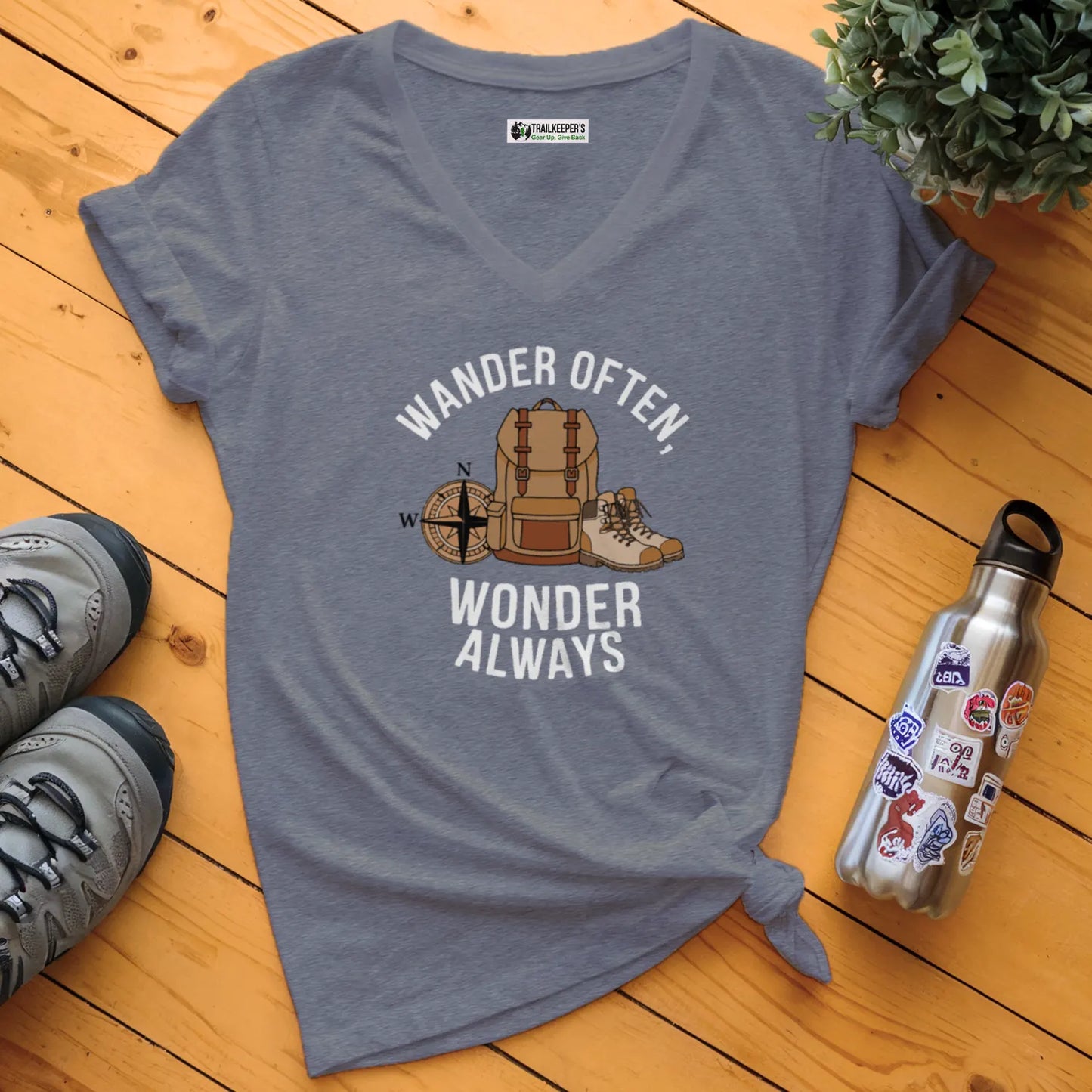 Wander Often, Wonder Always V-Neck T-Shirt