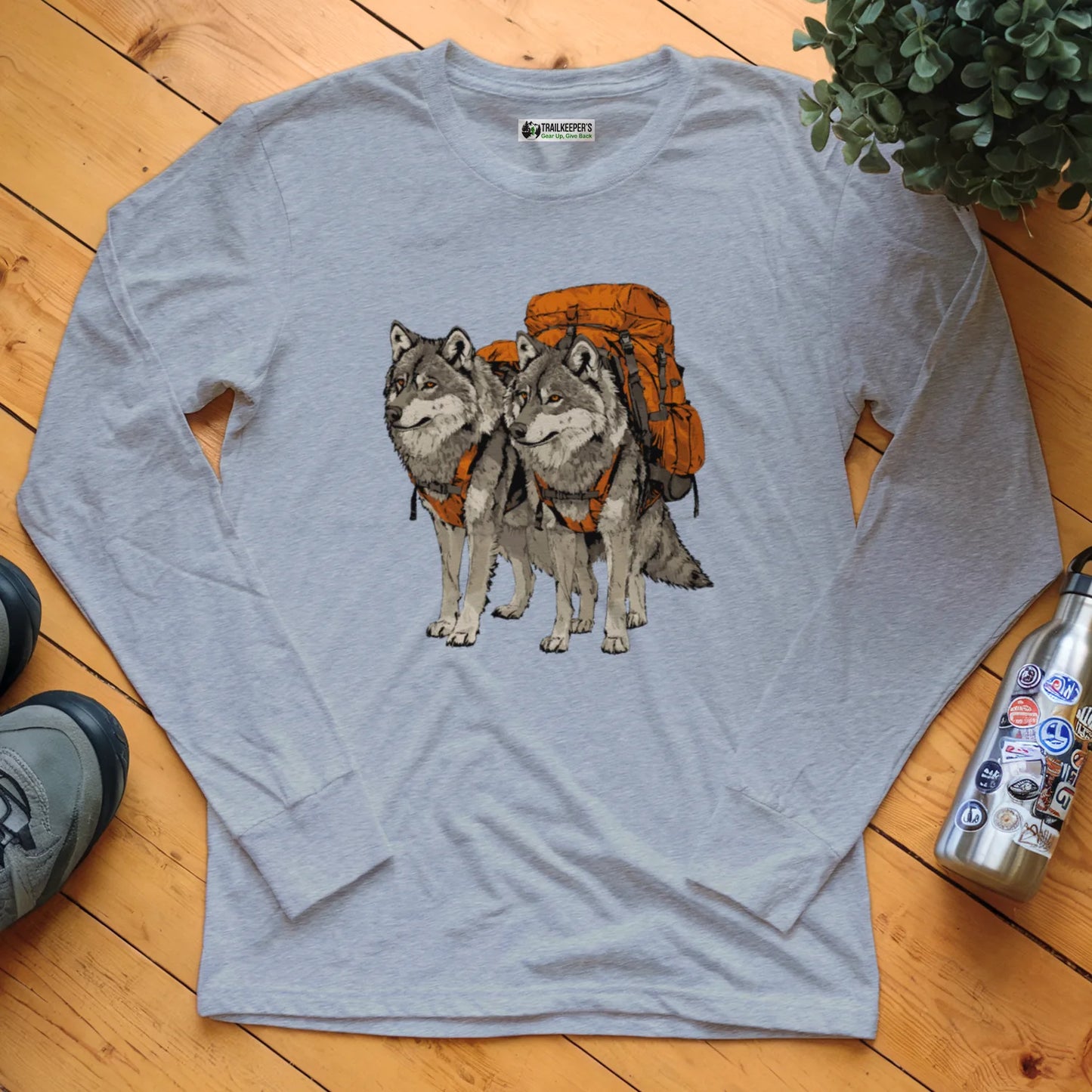 Wolf Backpacker Buddies Long Sleeve T-Shirt
