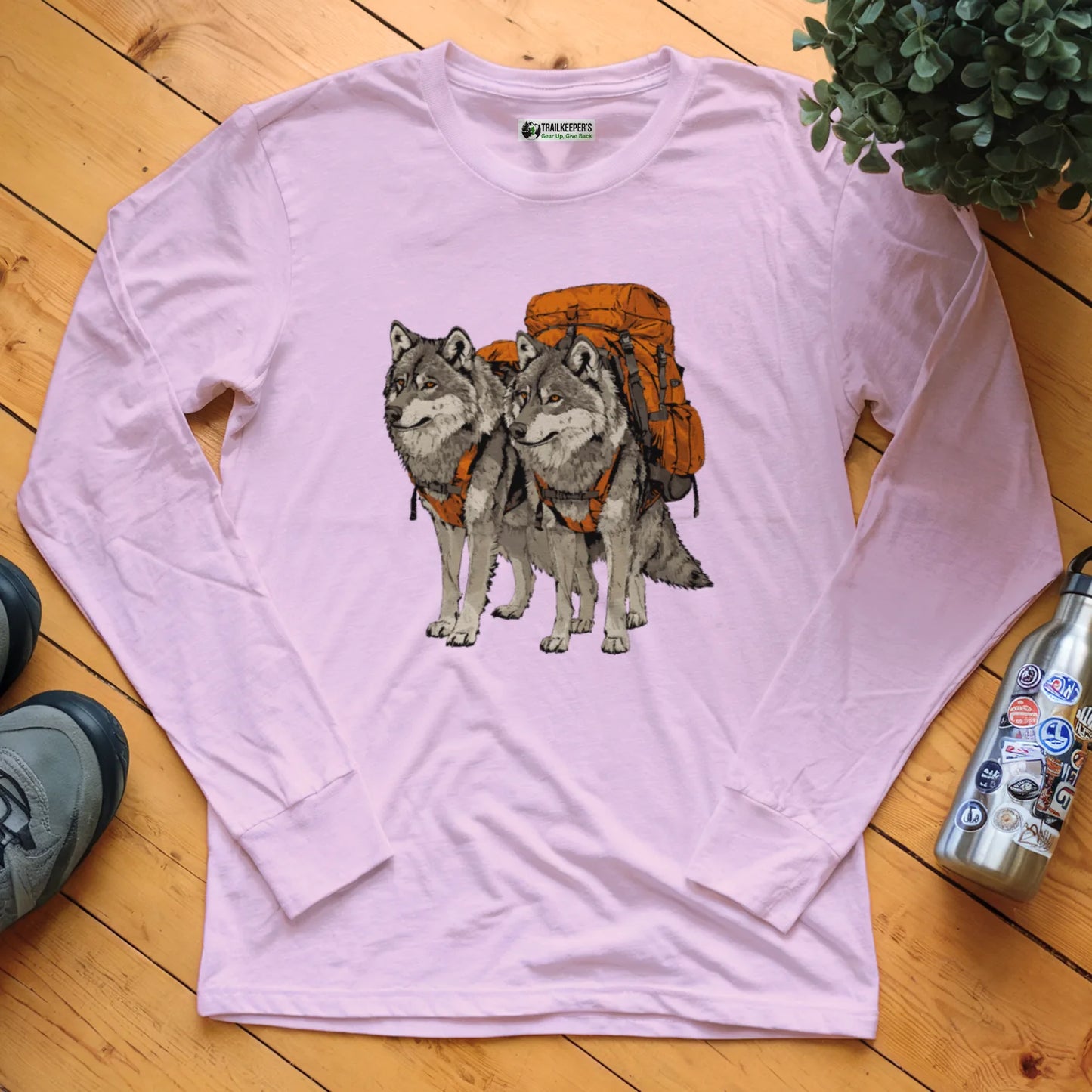 Wolf Backpacker Buddies Long Sleeve T-Shirt