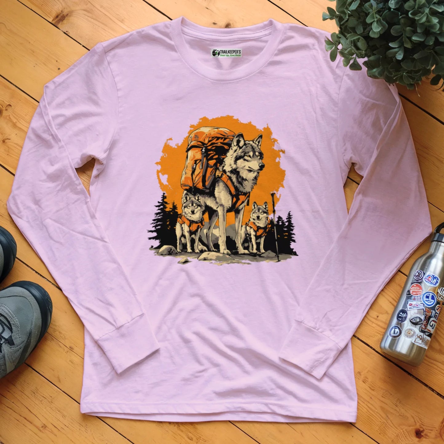 Wolf Backpacker Family Long Sleeve T-Shirt