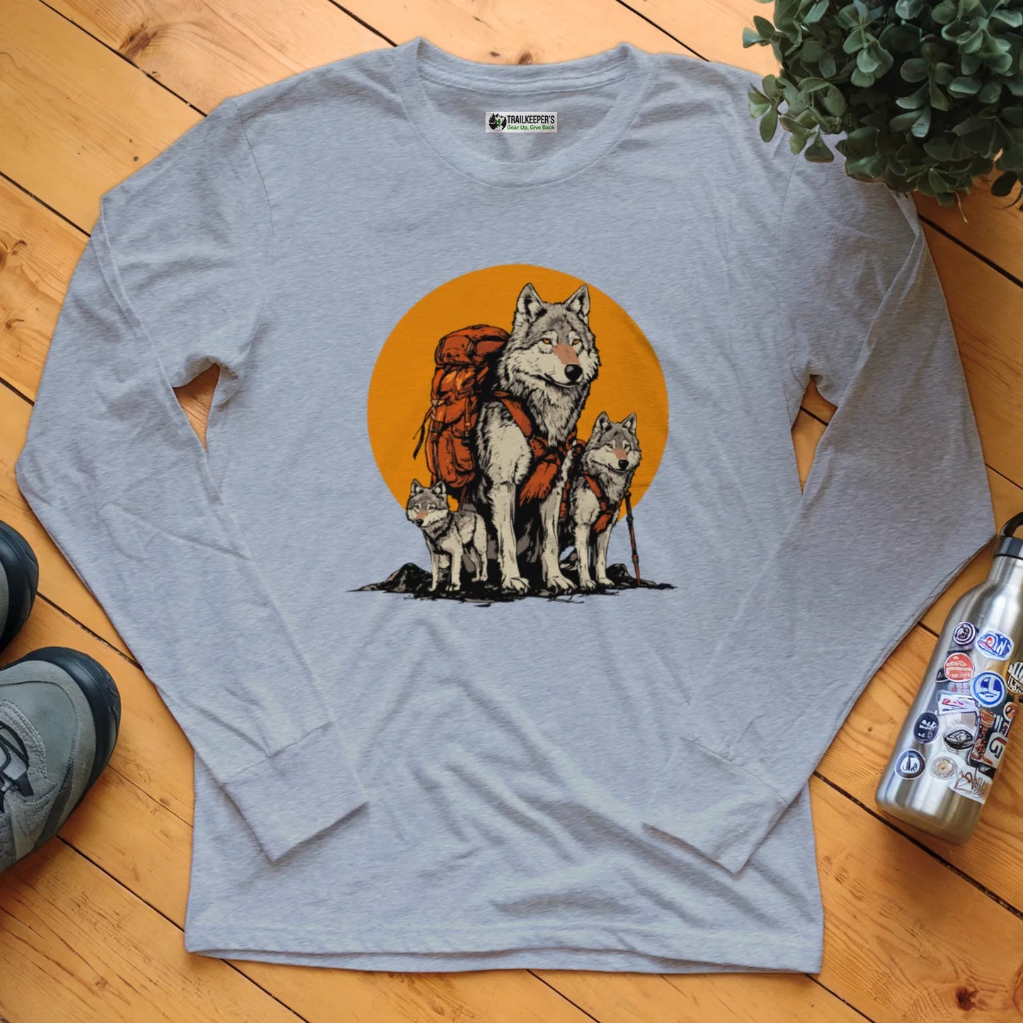 Wolf Backpacker Family Long Sleeve T-Shirt