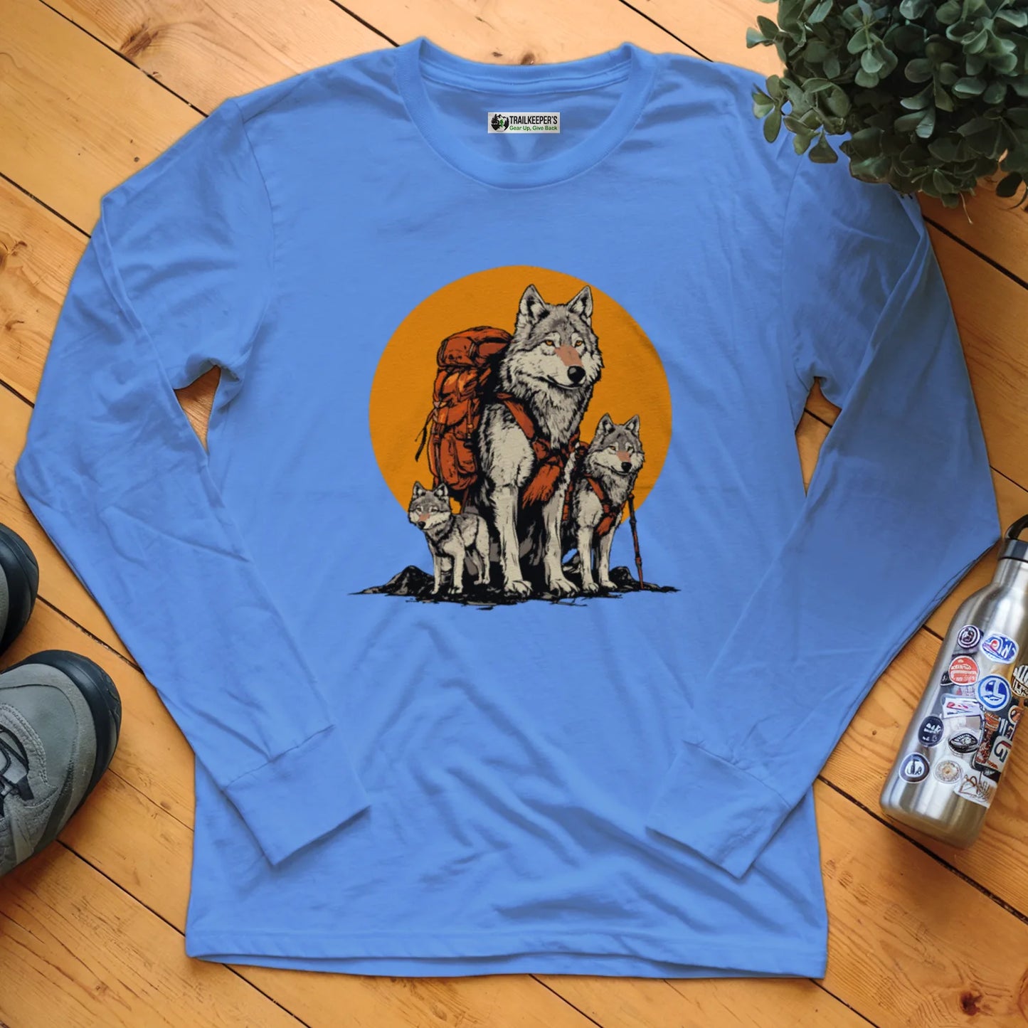 Wolf Backpacker Family Long Sleeve T-Shirt