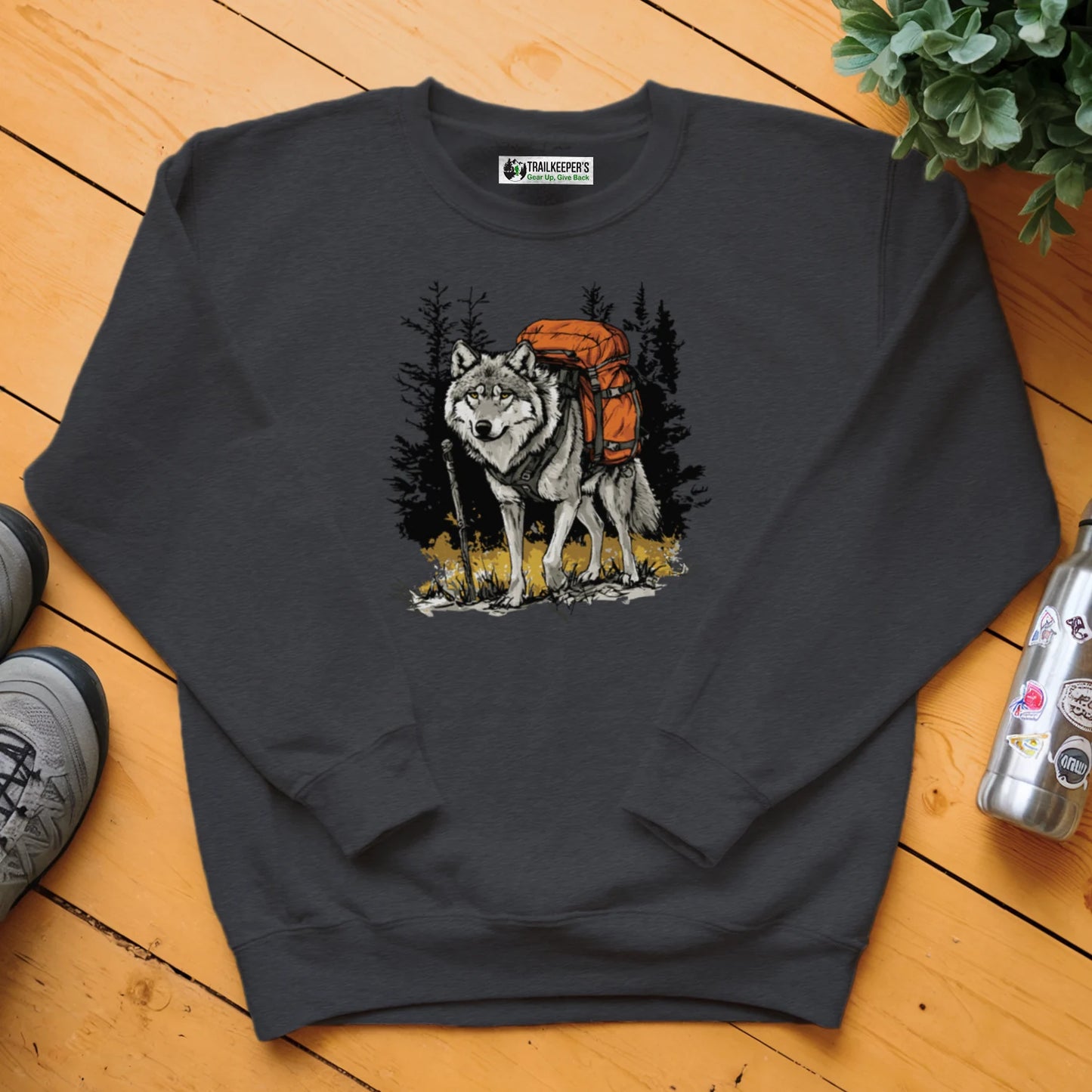 Wolf Backpacker In The Forest Sweatshirt