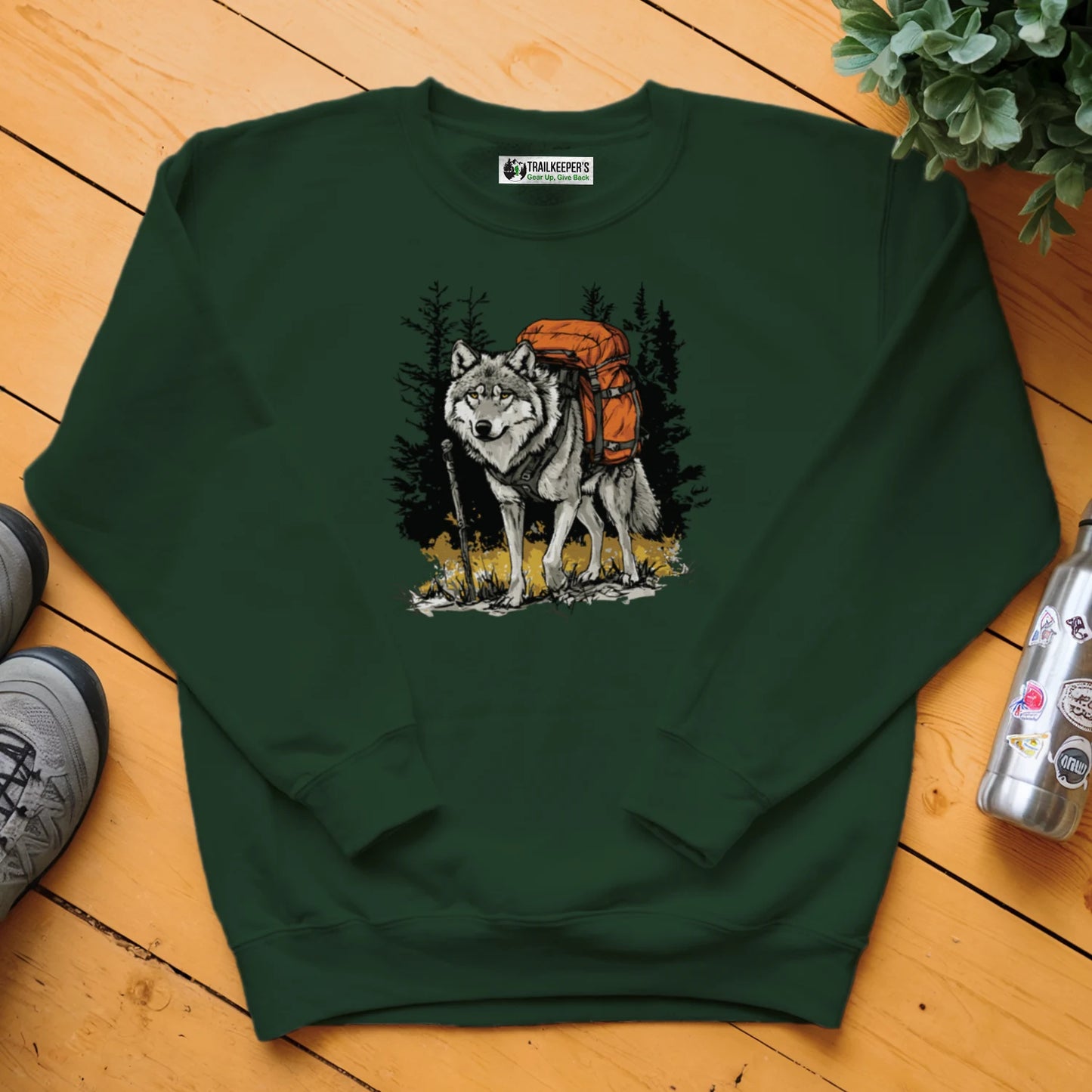 Wolf Backpacker In The Forest Sweatshirt