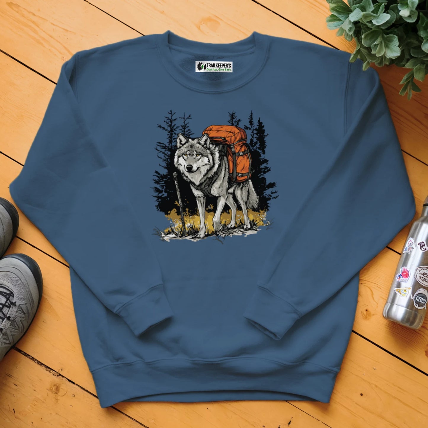 Wolf Backpacker In The Forest Sweatshirt