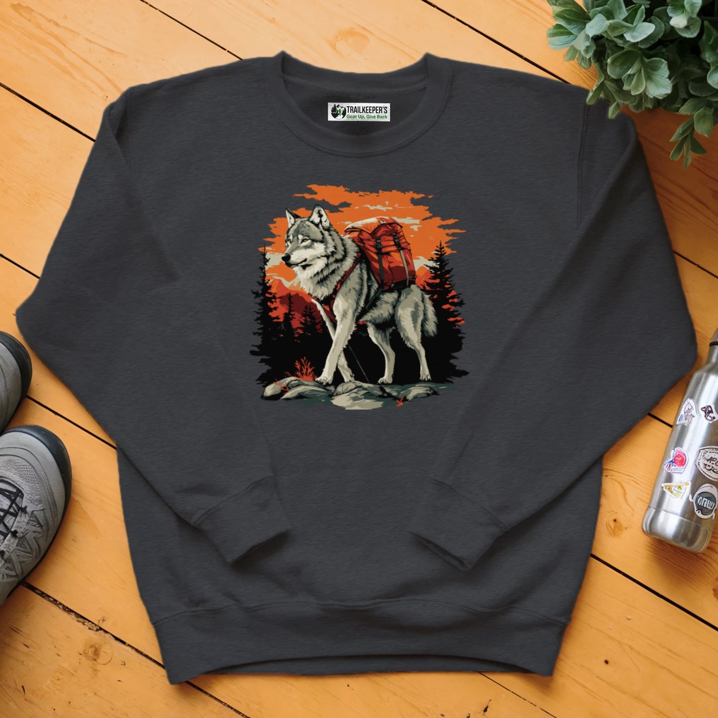 Wolf Backpacker In The Forest Sweatshirt