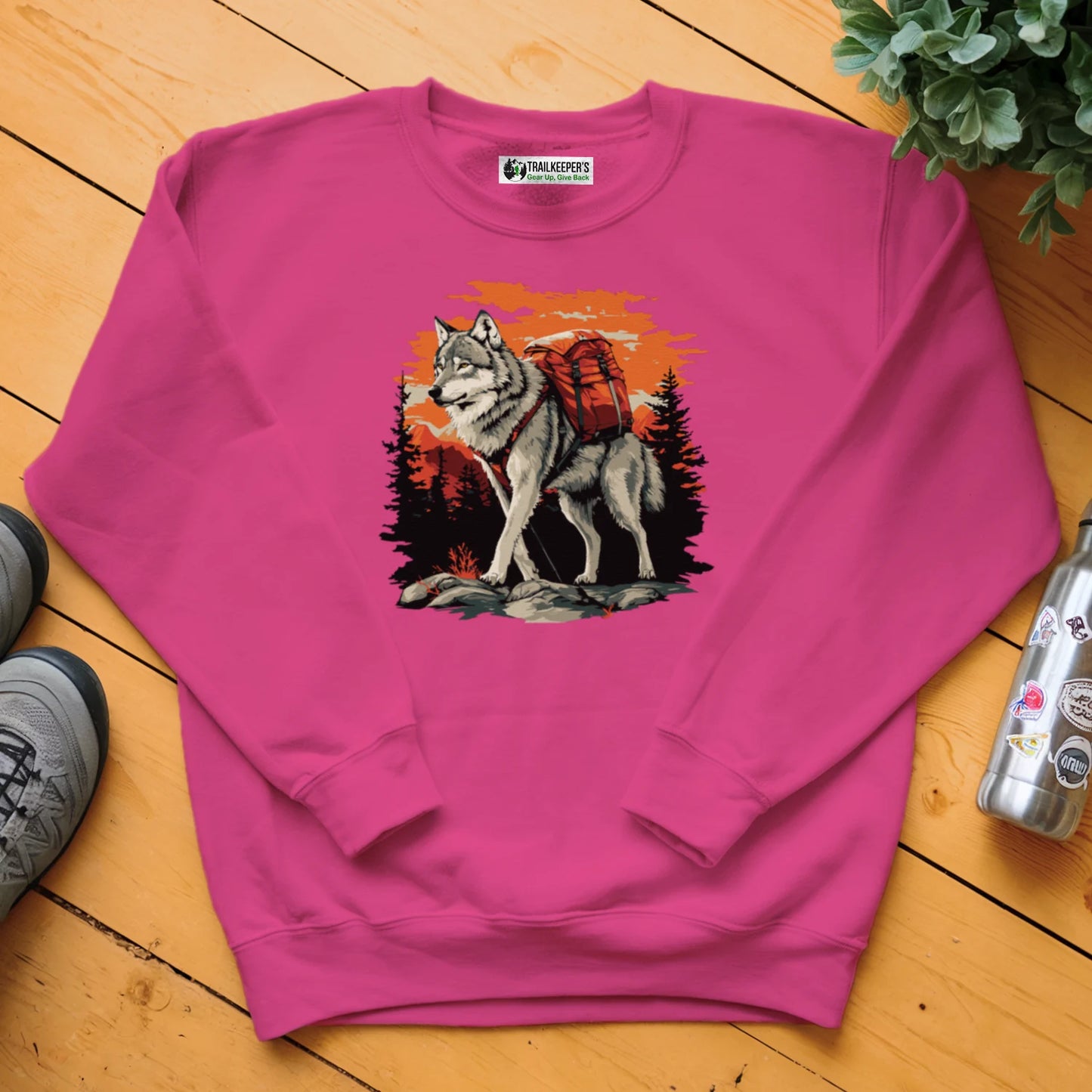 Wolf Backpacker In The Forest Sweatshirt