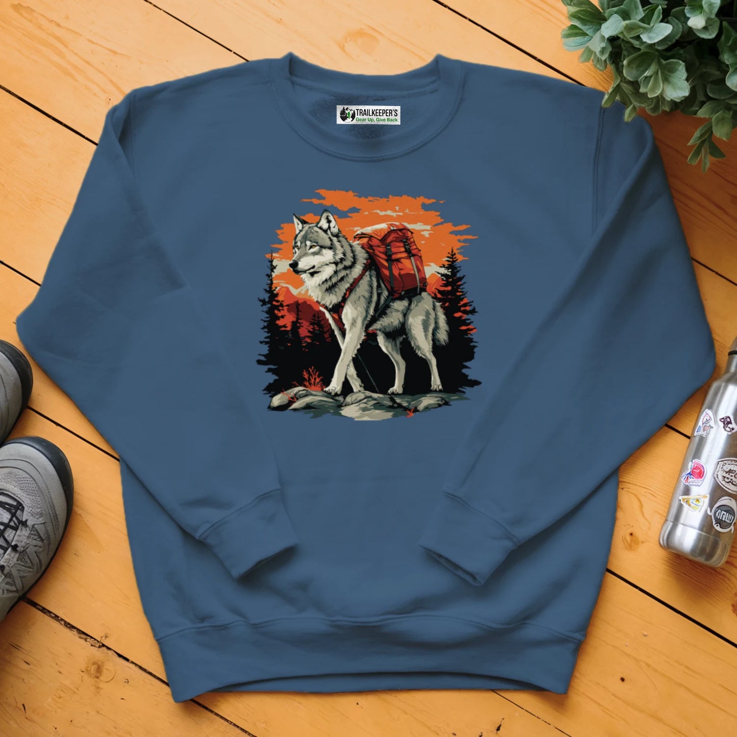 Wolf Backpacker In The Forest Sweatshirt