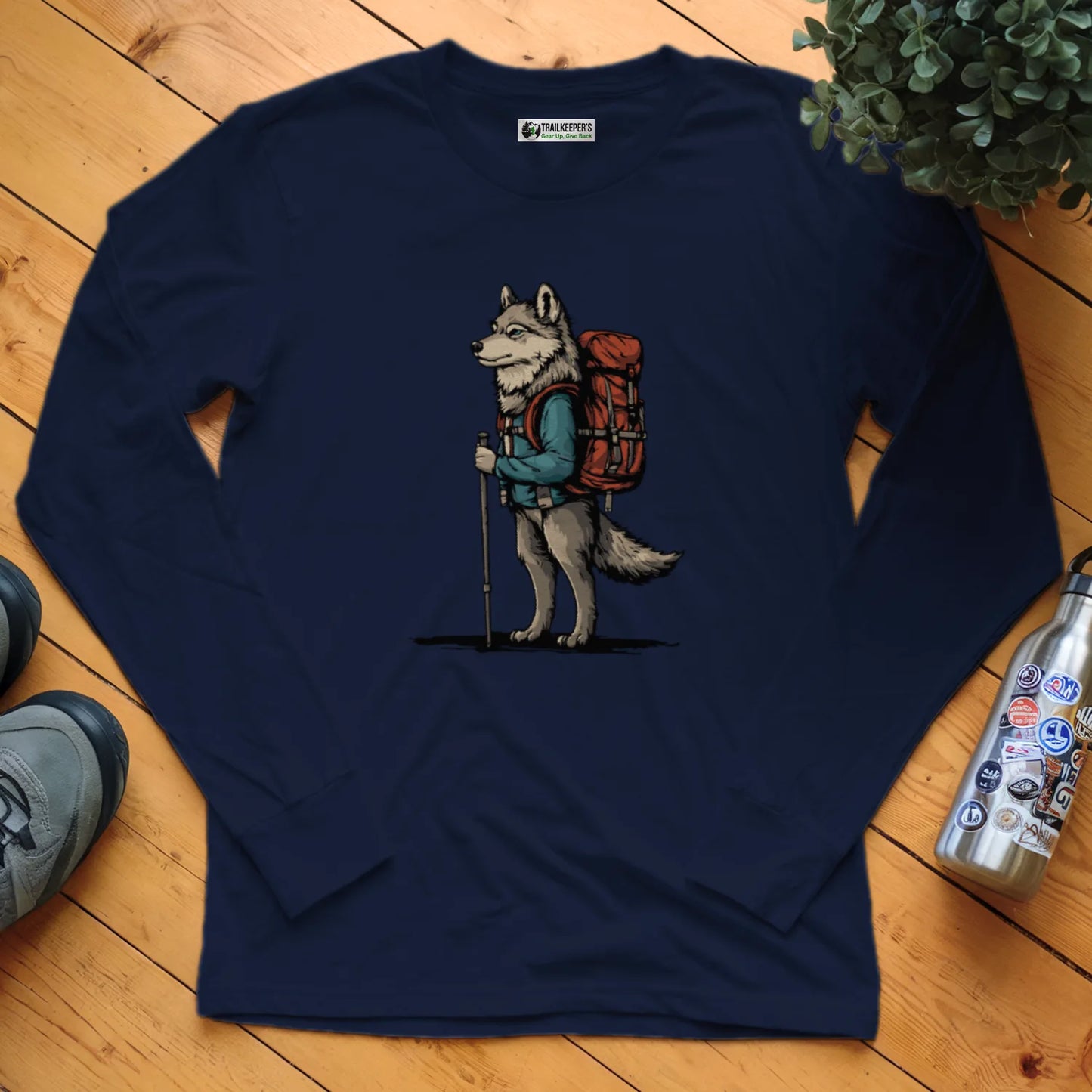 Wolf Backpacker Long Sleeve T-Shirt