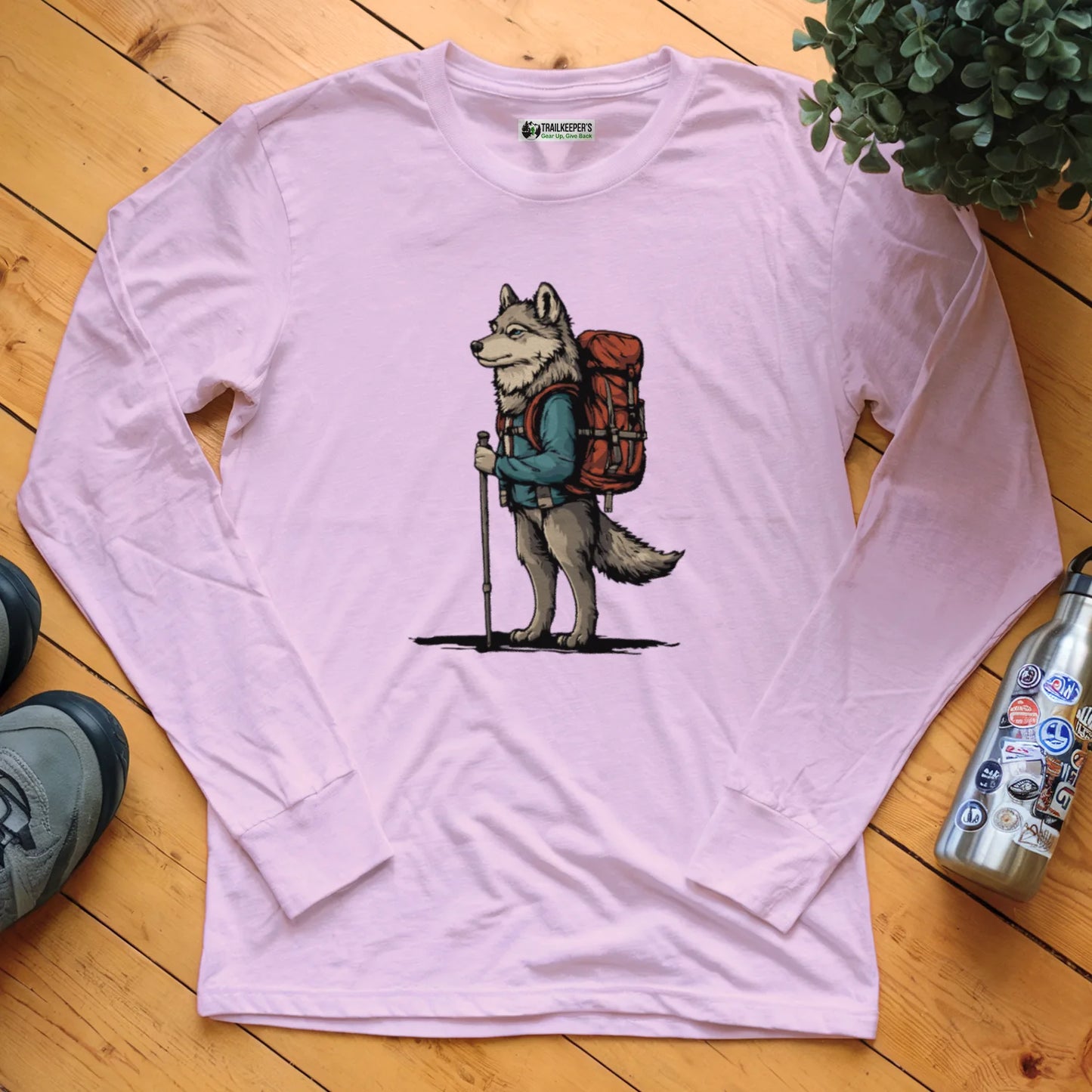 Wolf Backpacker Long Sleeve T-Shirt