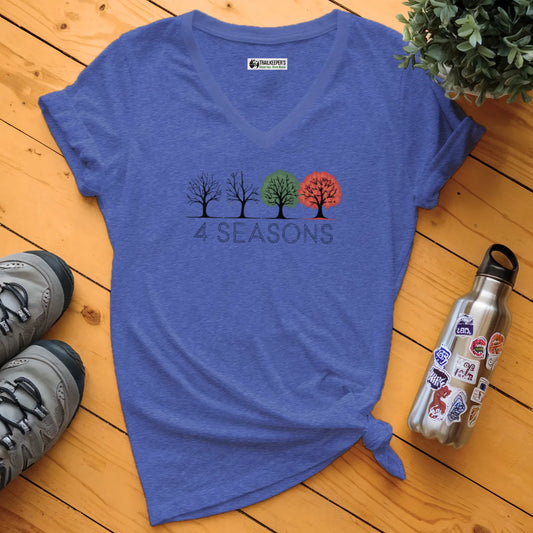 4 Seasons Trees V-Neck T-Shirt