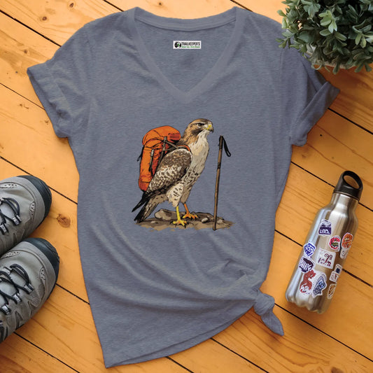 Alaskan Red-tailed Hawk V-Neck T-Shirt