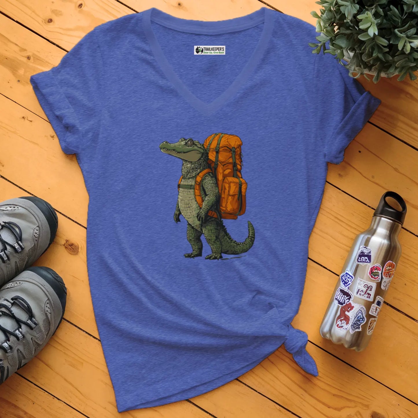 Alligator Backpacker V-Neck T-Shirt