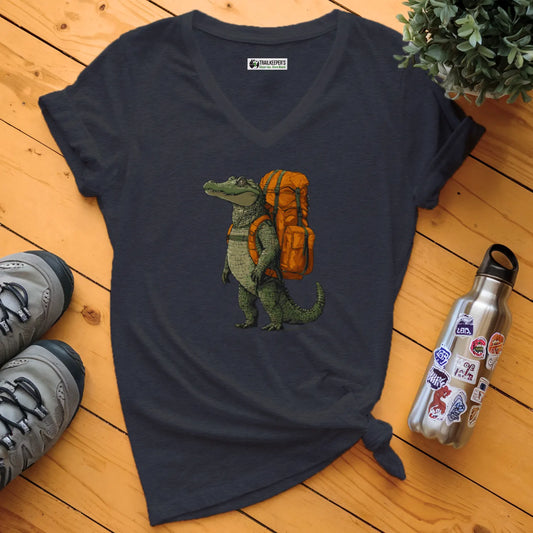 Alligator Backpacker V-Neck T-Shirt