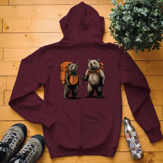 Bear Backpacker Couple Hoodie