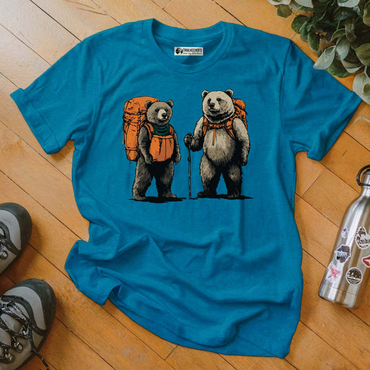Bear Backpacker Couple T-Shirt