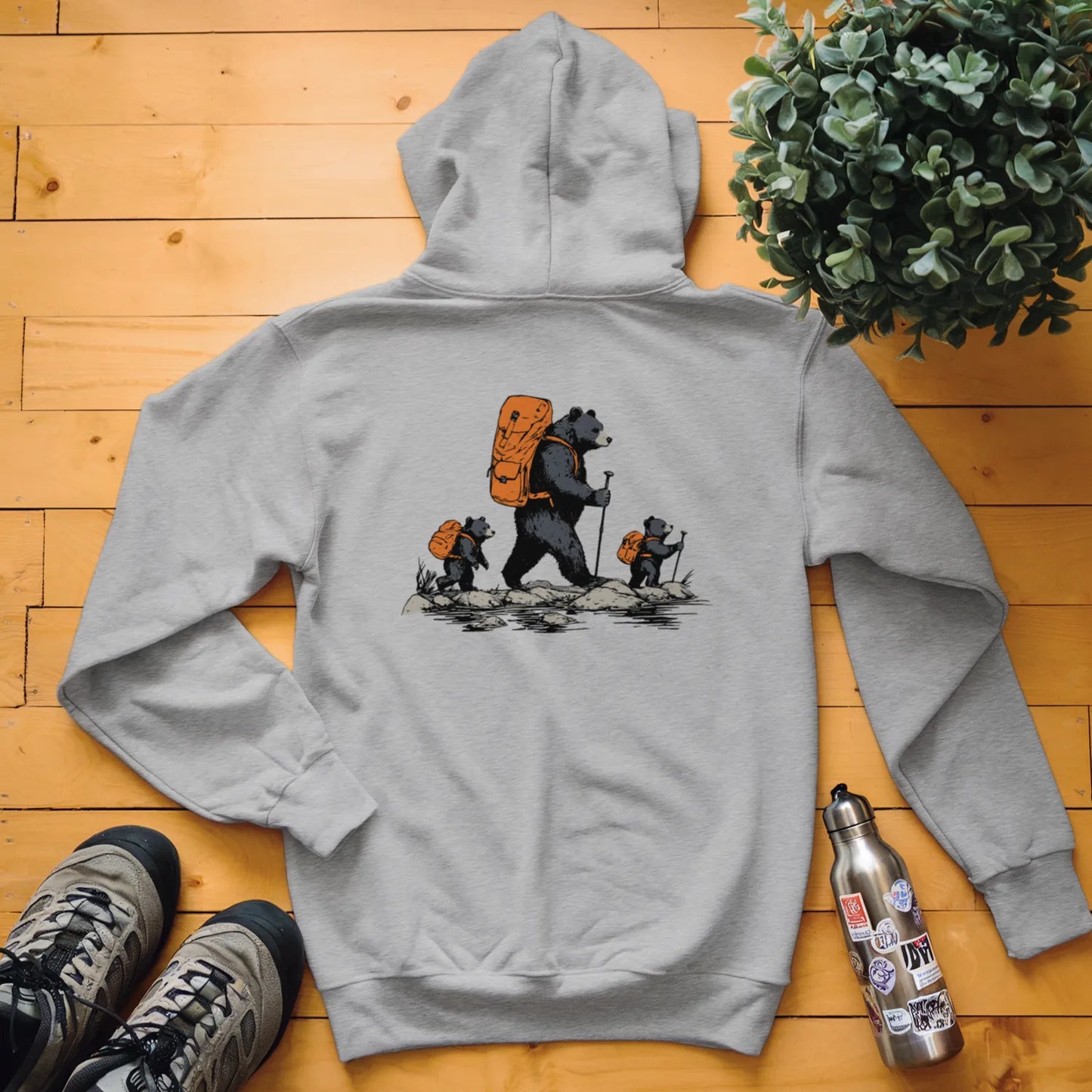 Bear Backpacker Family Hoodie