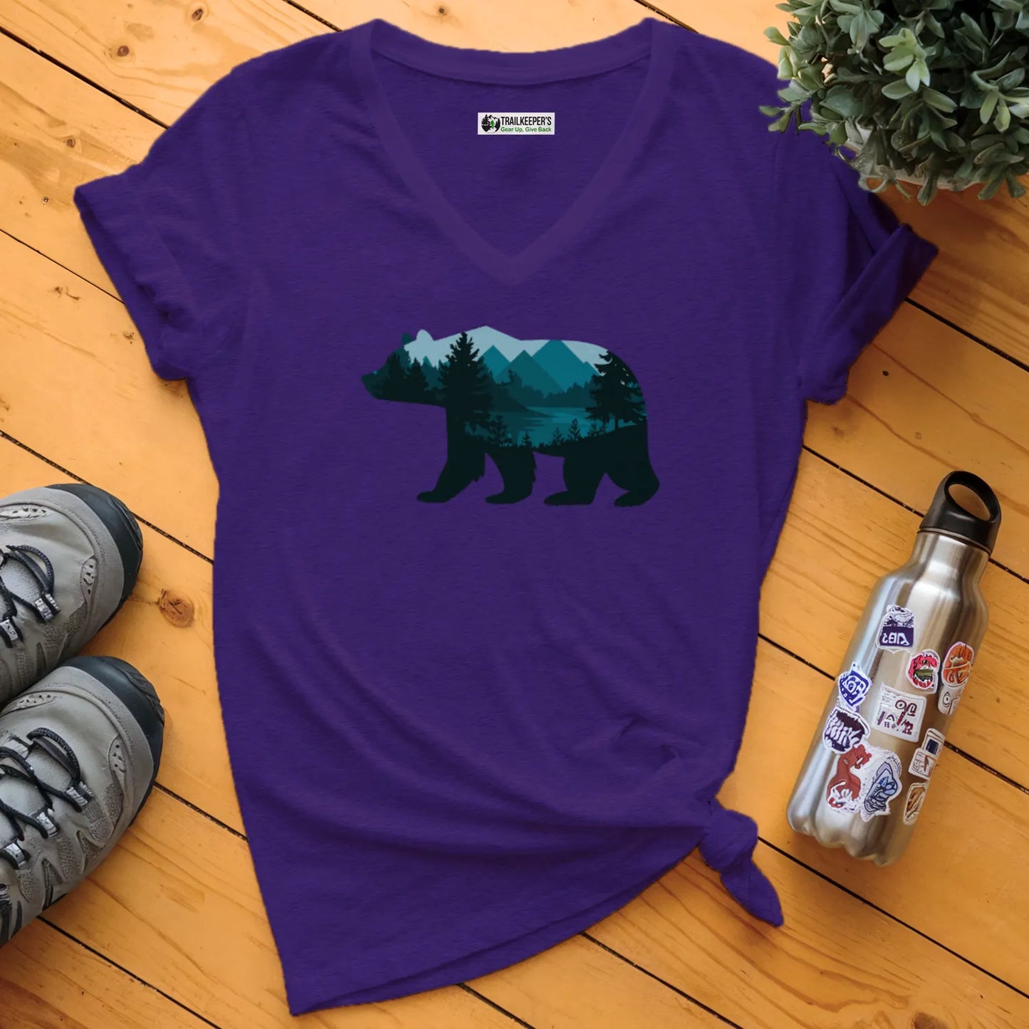 Bear Mountain Scenery V-Neck T-Shirt