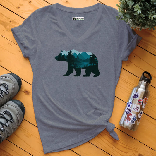 Bear Mountain Scenery V-Neck T-Shirt