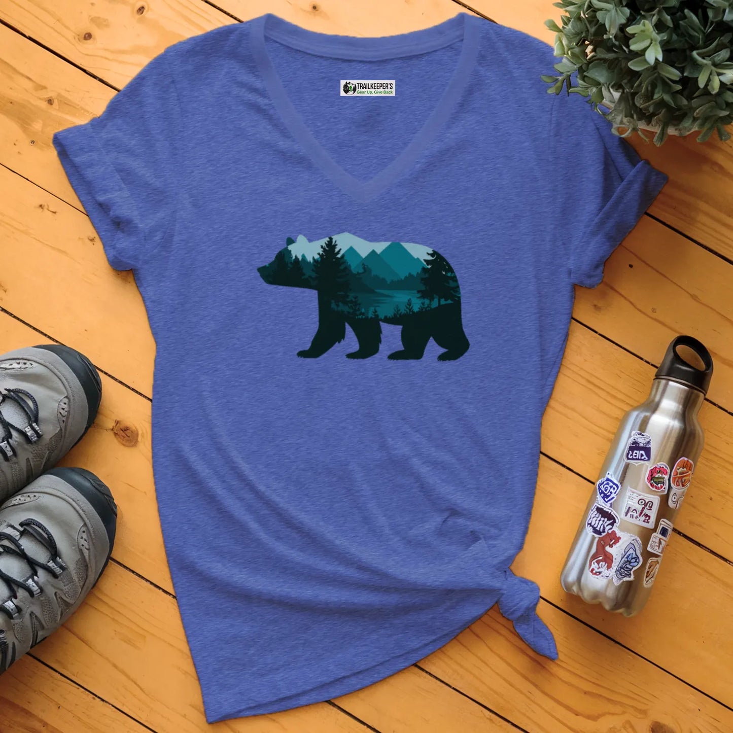 Bear Mountain Scenery V-Neck T-Shirt