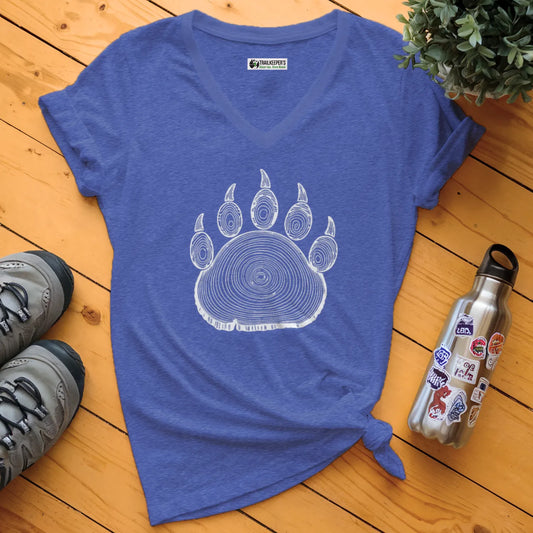 Bear Paw Tree Rings V-Neck T-Shirt