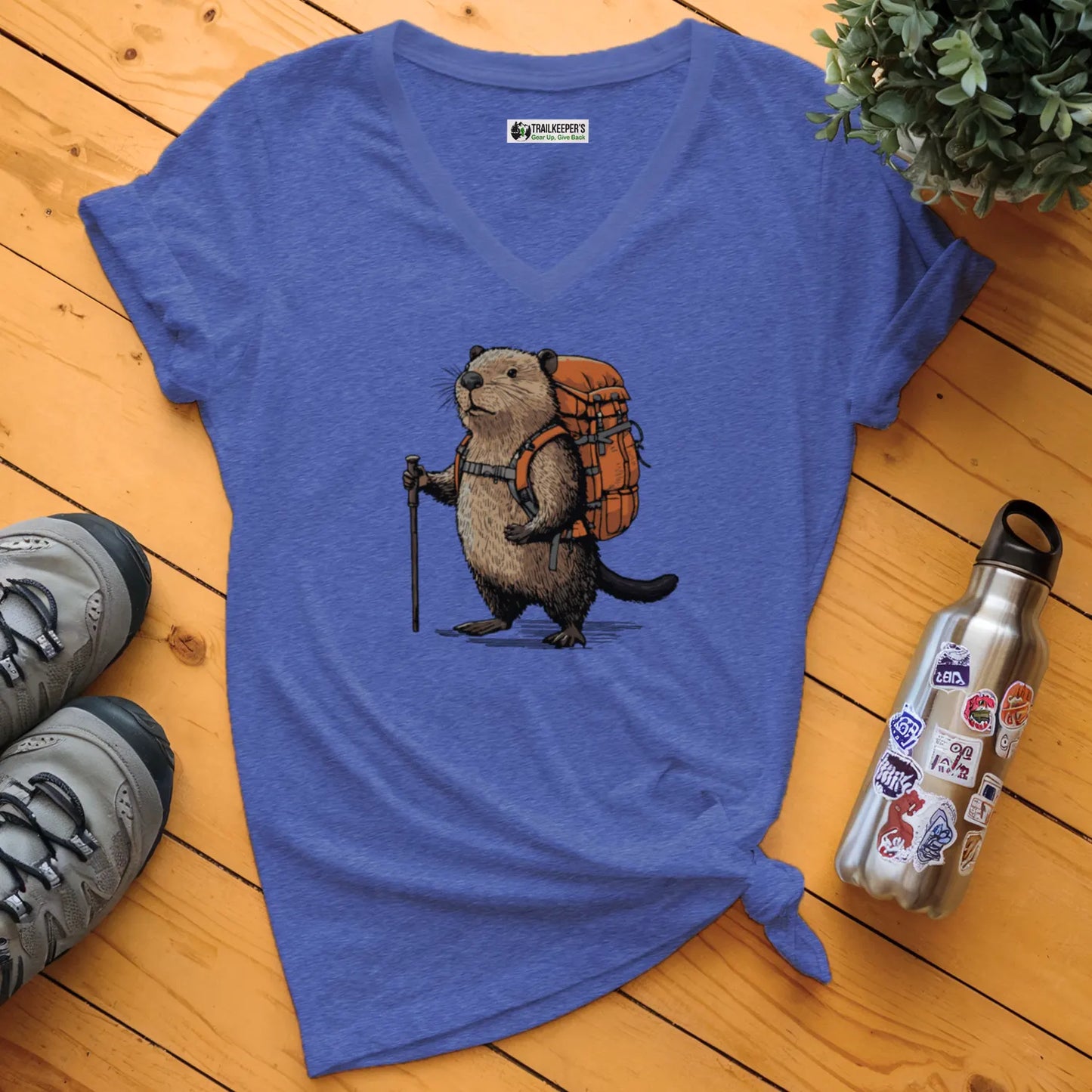 Beaver Backpacker V-Neck T-Shirt