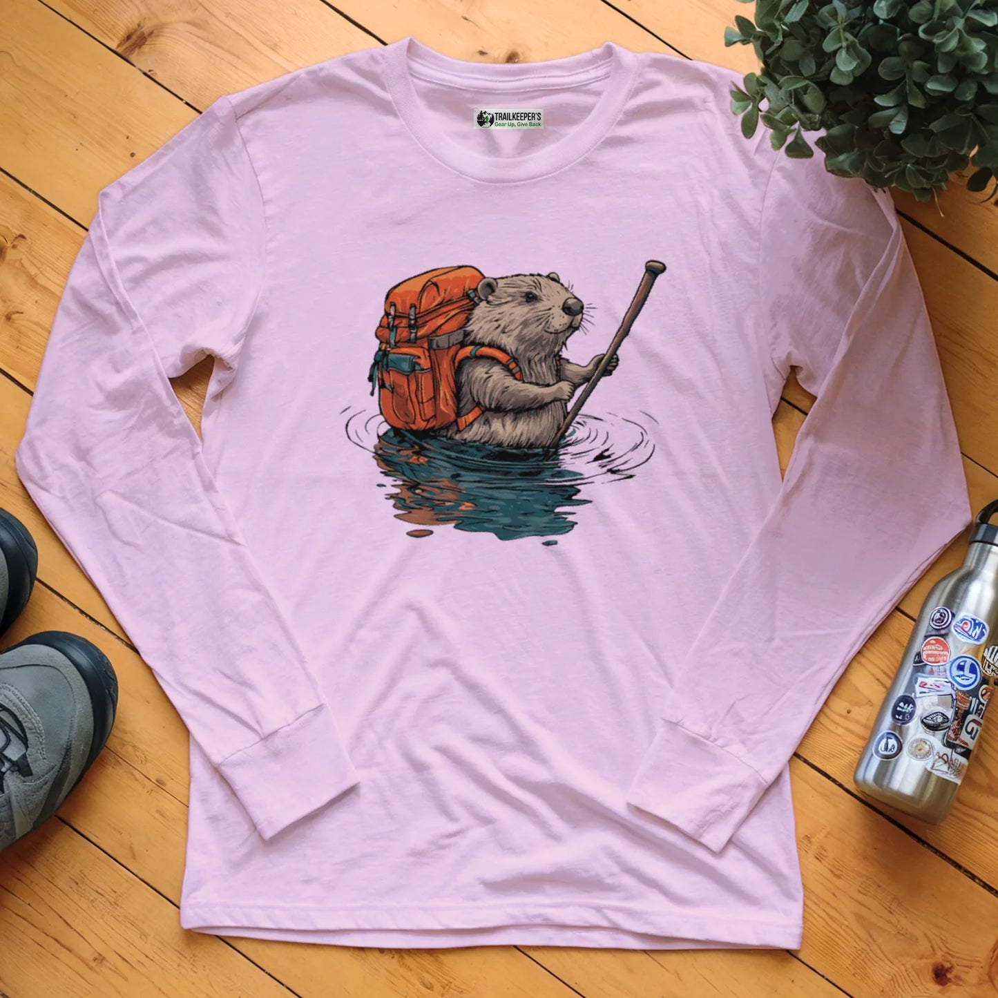 Beaver Backpacker Fording River Long Sleeve T-Shirt