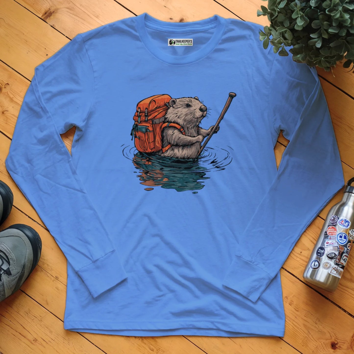 Beaver Backpacker Fording River Long Sleeve T-Shirt