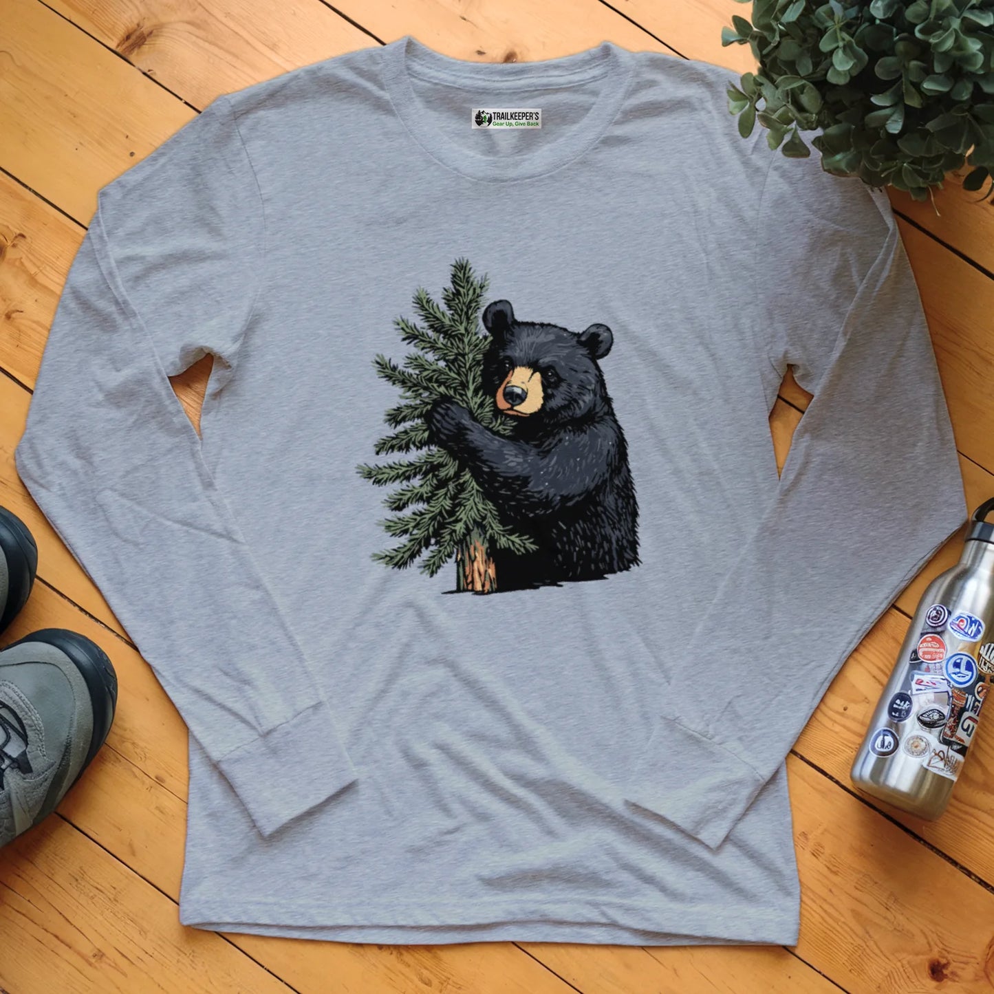 Black Bear Tree Hugger Long Sleeve T-Shirt