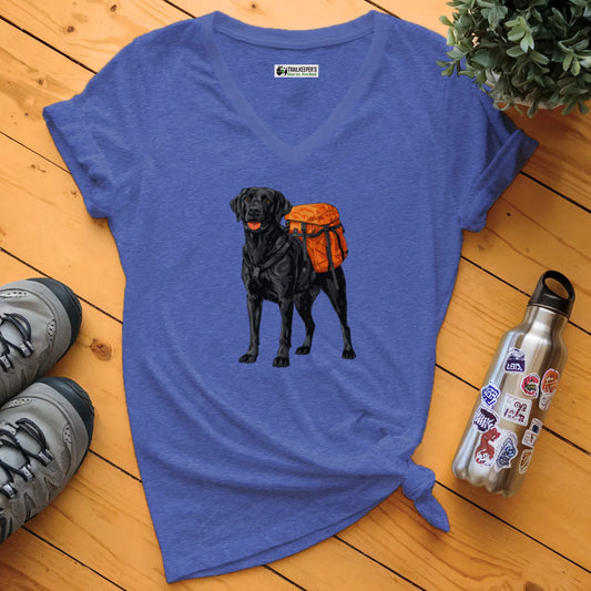Black Lab Backpacker V-Neck T-Shirt