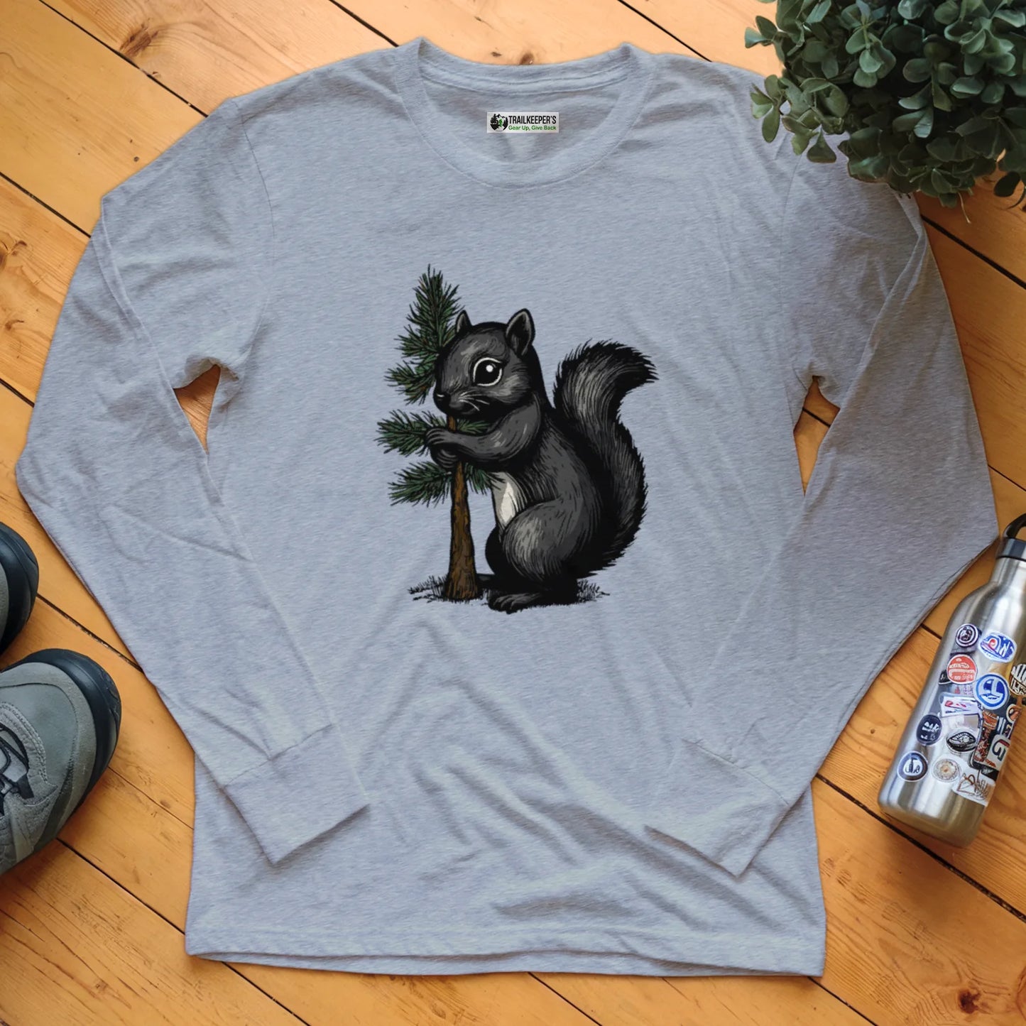 Black Squirrel Tree Hugger Long Sleeve T-Shirt