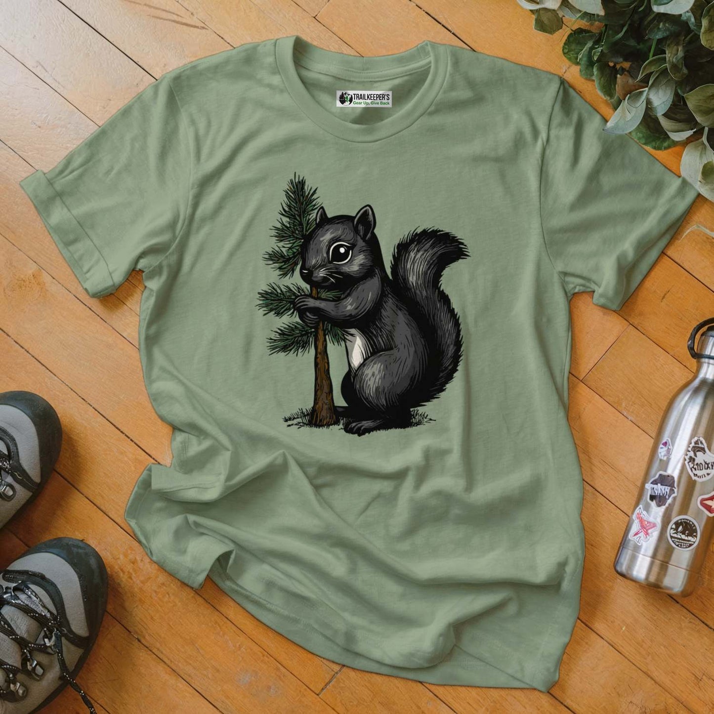 Black Squirrel Tree Hugger T-Shirt