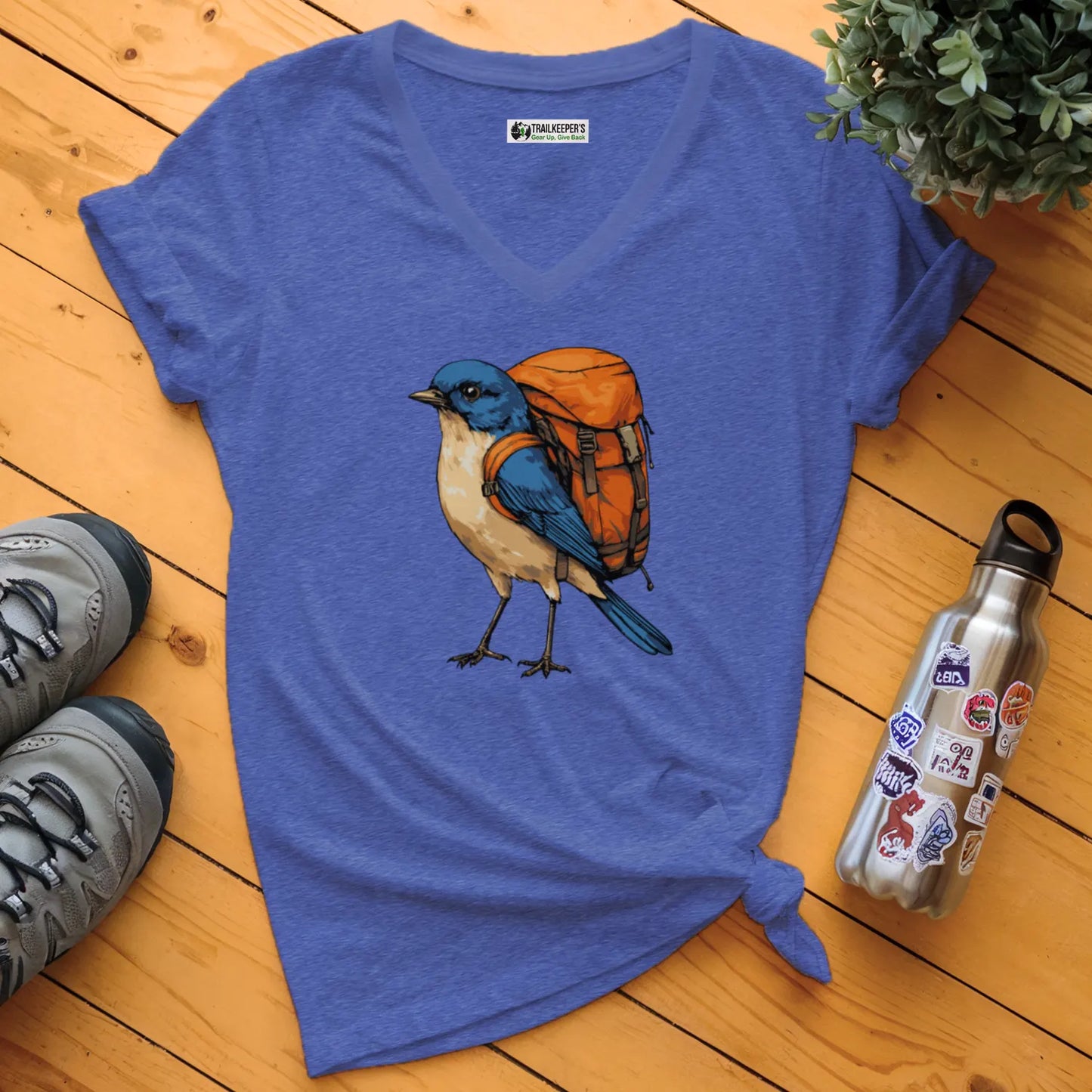 Bluebird Backpacker V-Neck T-Shirt