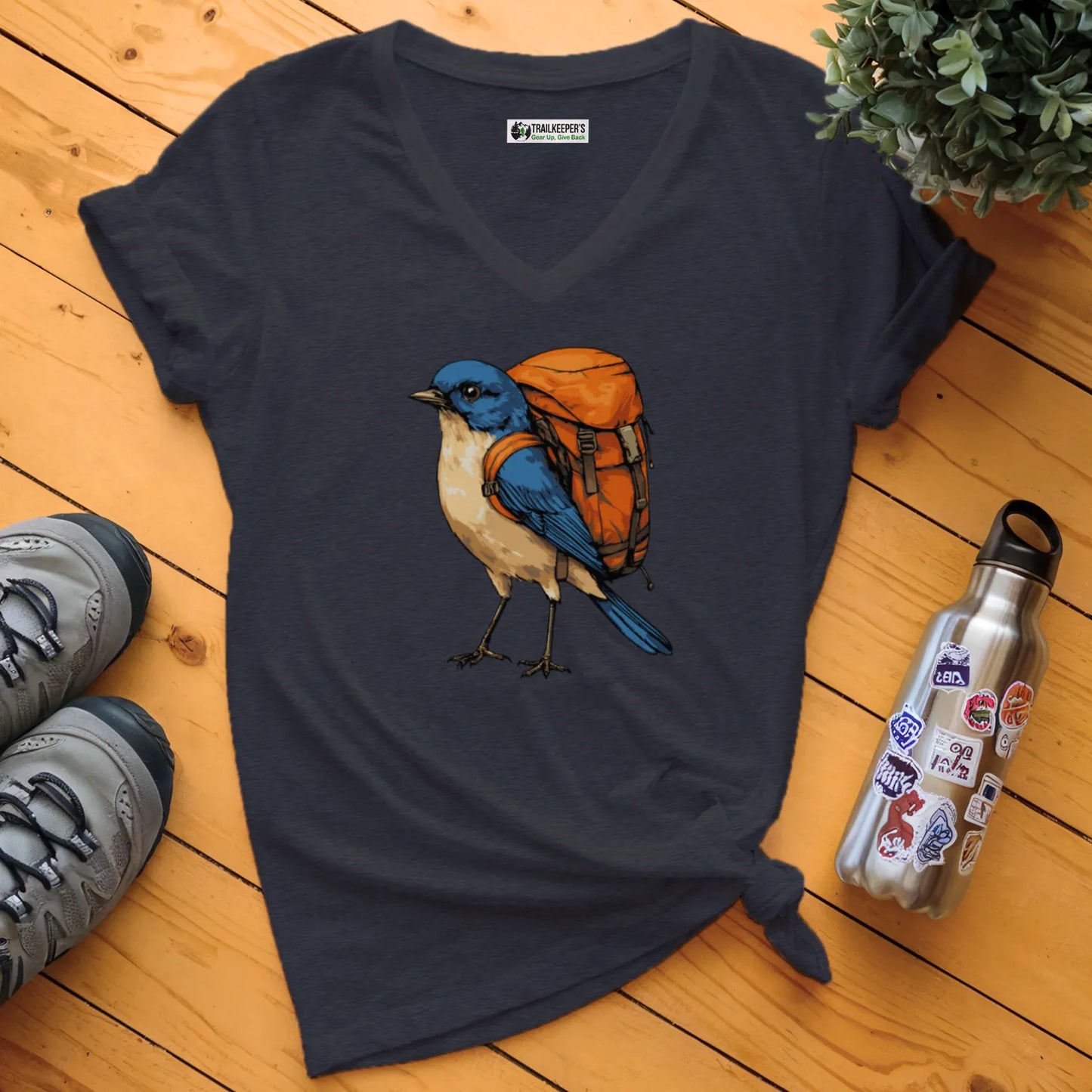 Bluebird Backpacker V-Neck T-Shirt