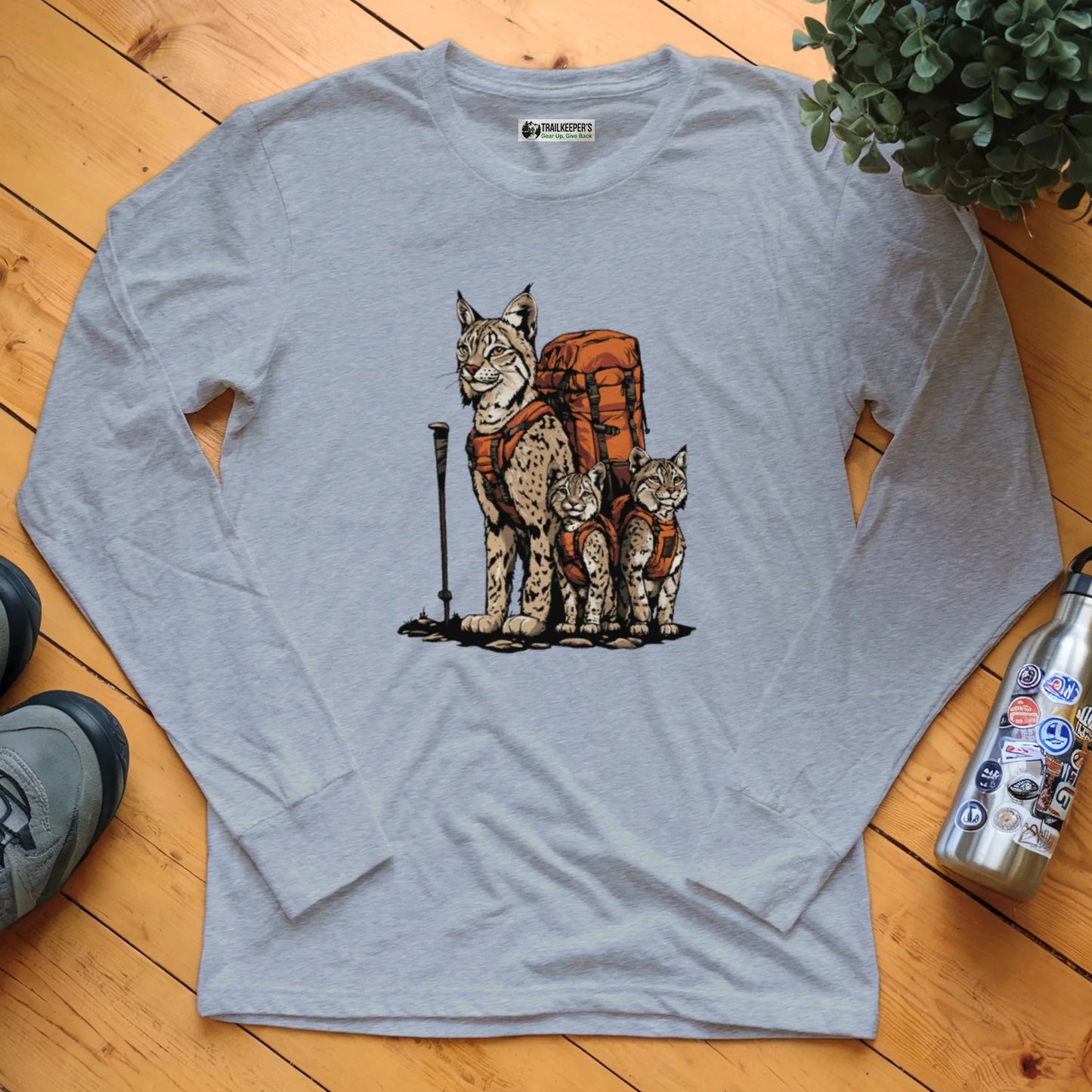 Bobcat Backpacker Family Long Sleeve T-Shirt