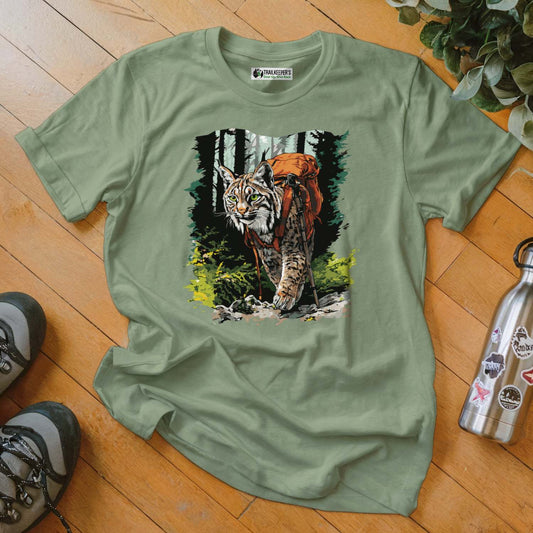 Bobcat Backpacker In The Woods T-Shirt